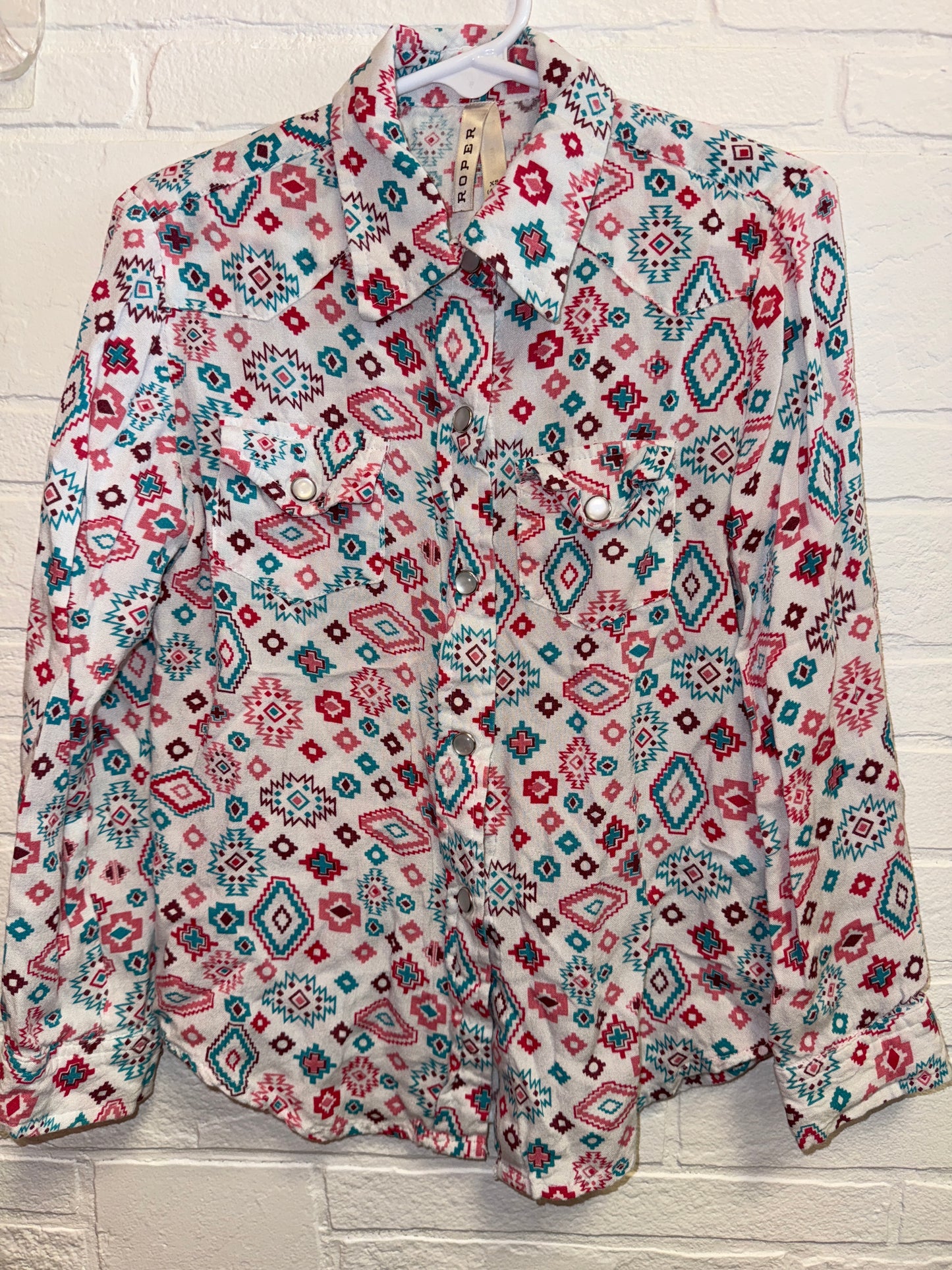 4-5 Roper Aztec Print Pearl Snap