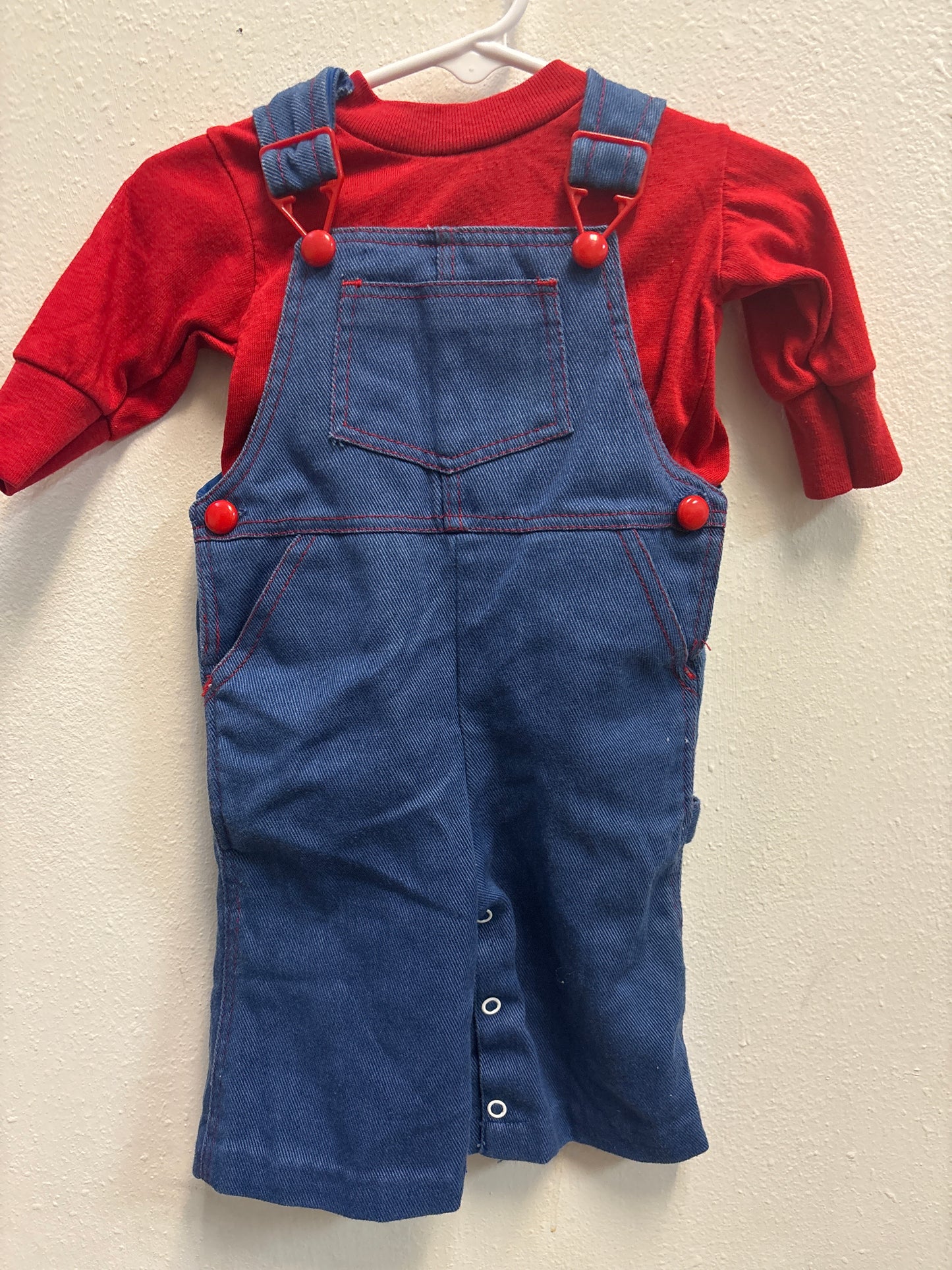 6m Vintage Red Blue Overalls