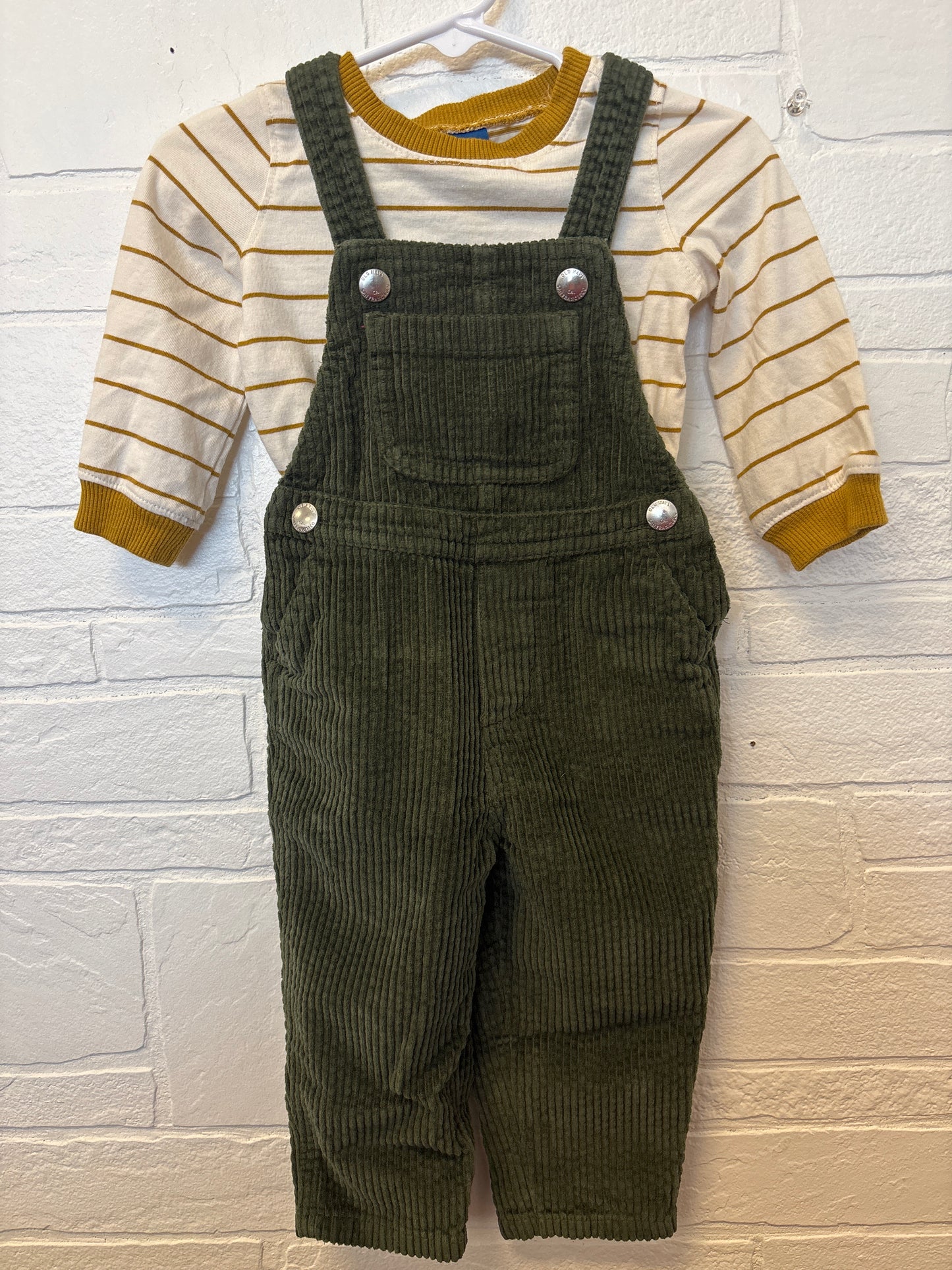 6-12m Olive Green Cords and Tee