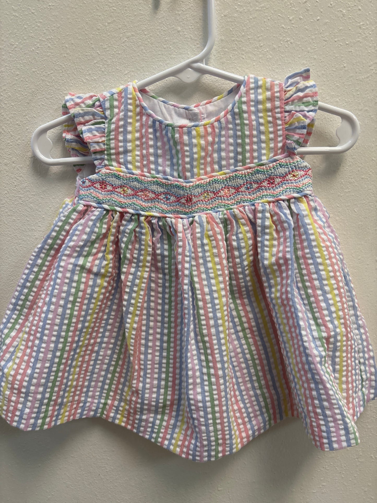 3m Searsucker Smocked Dress and Bloomers