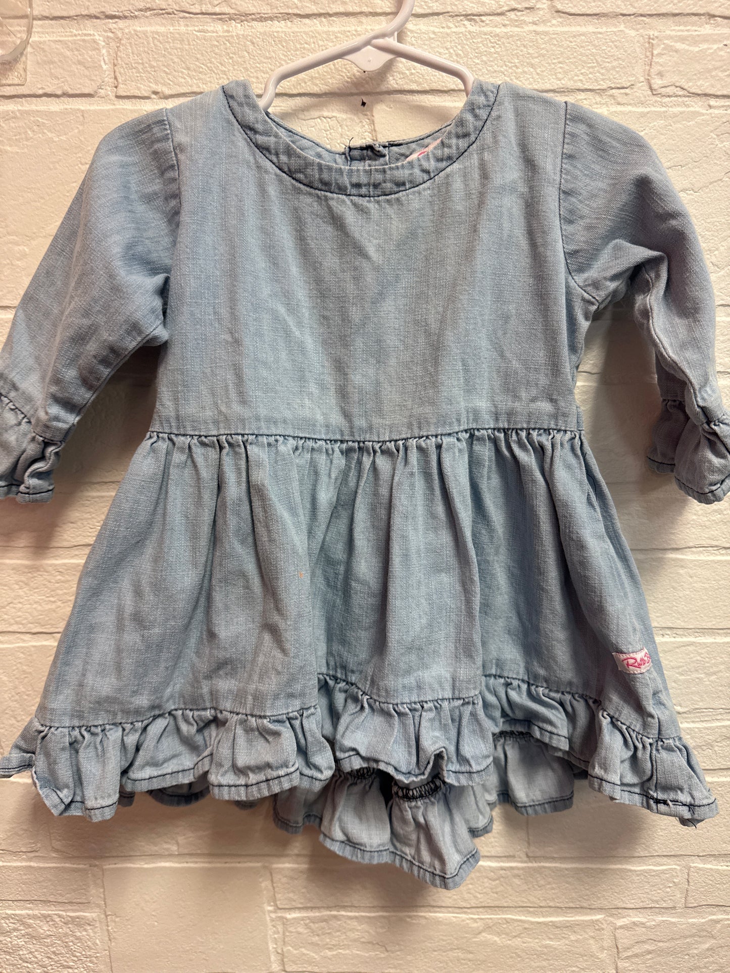 2t Ruffle Butts Light Denim Hi/Lo Dress