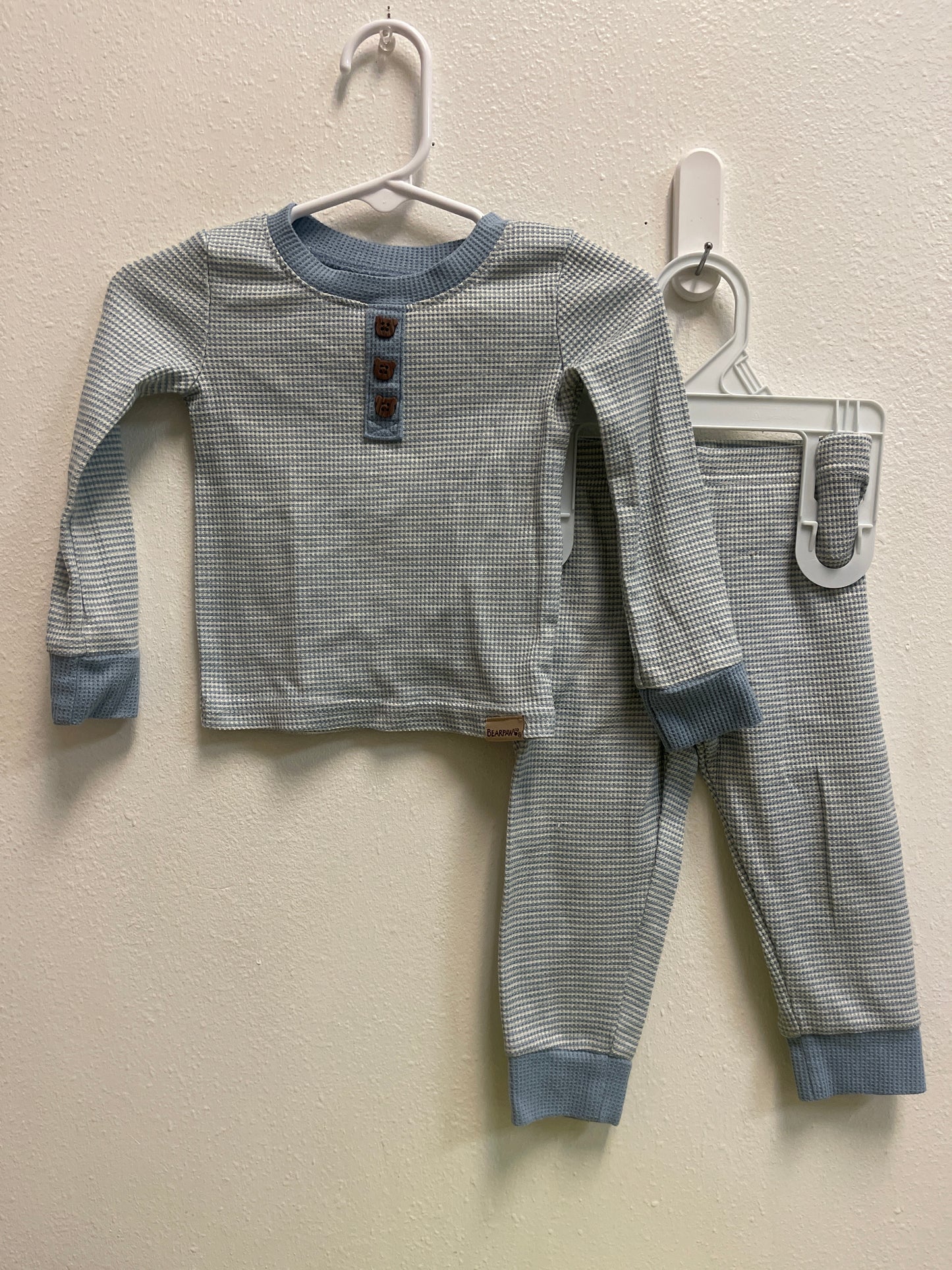 12m Bearpaw Waffle Knit Pajamas