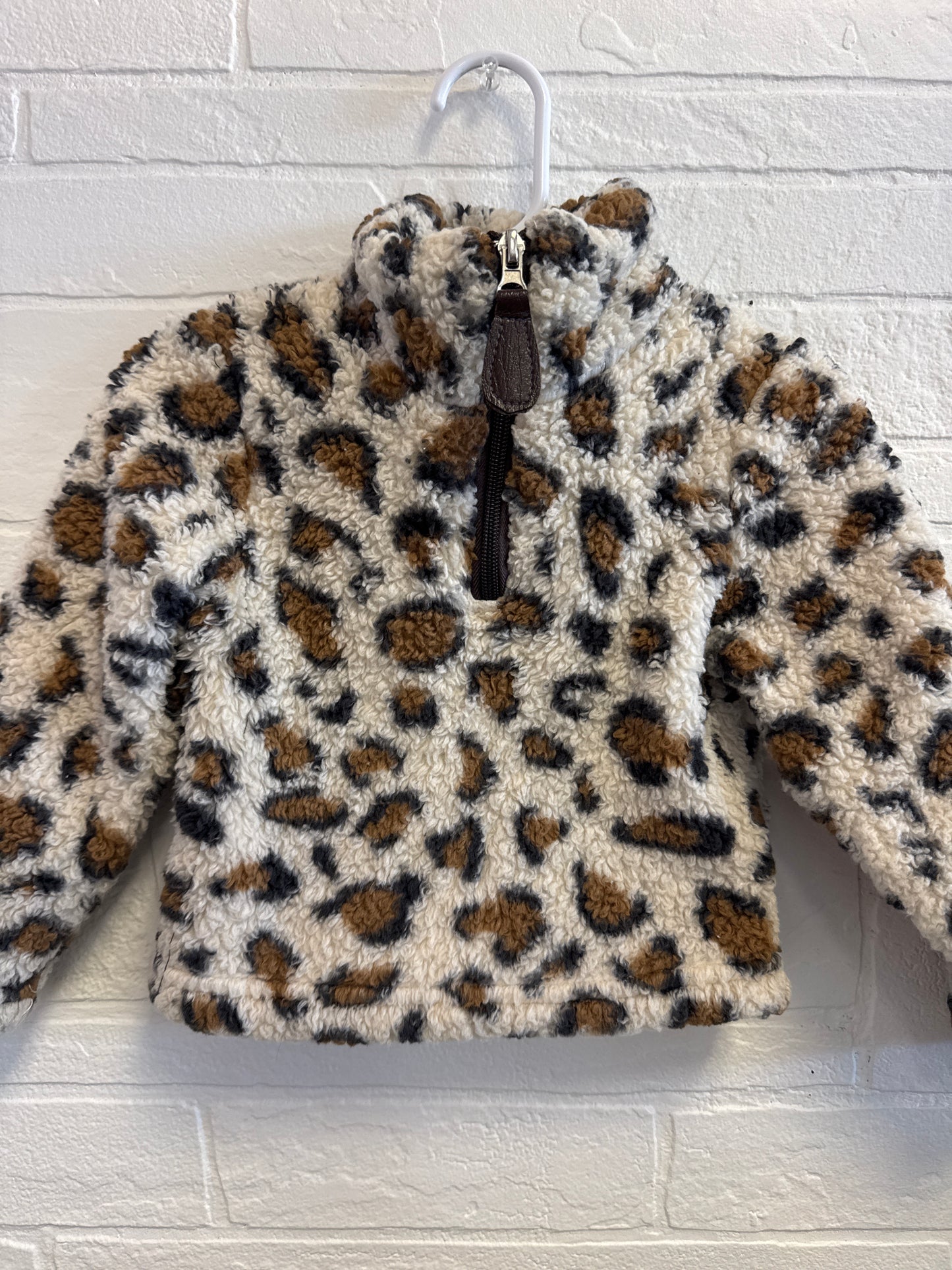 3-6m Leopardbaby Boutique Leopard 1/4 Zip Sherpa