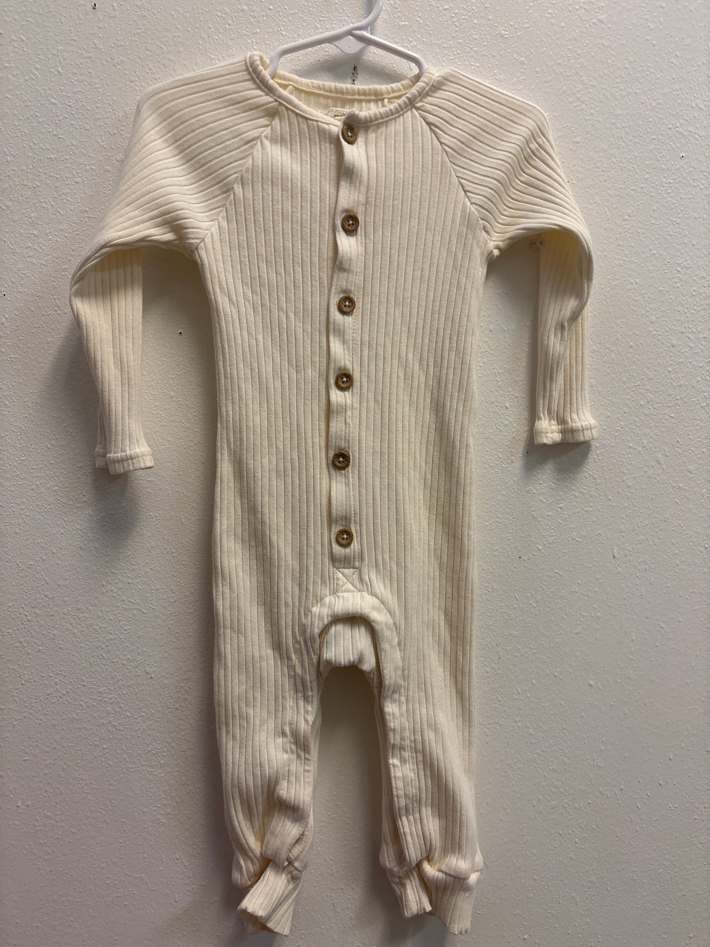 18m Grayson Mini Cream Button Romper