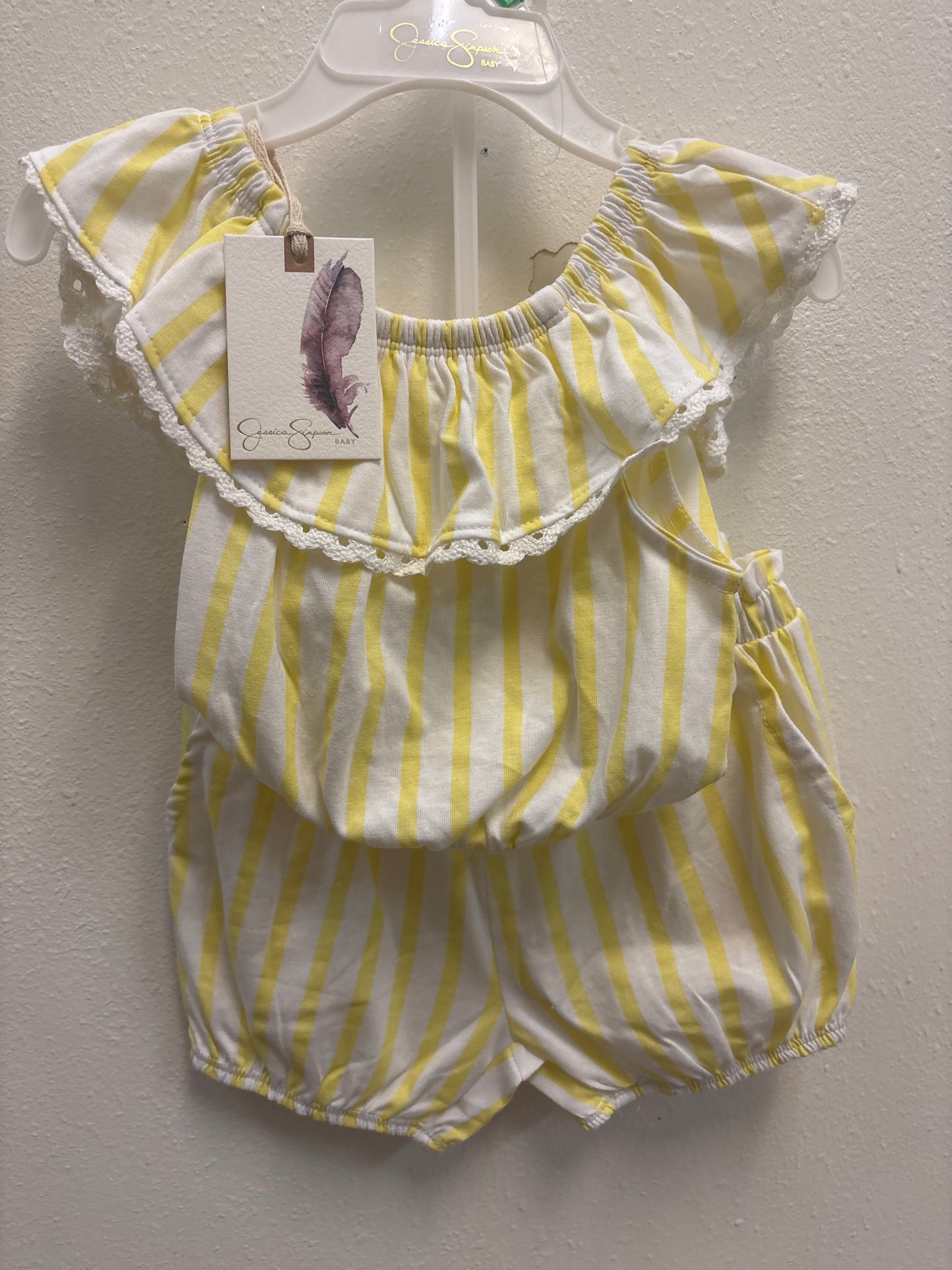 18m New Yellow Stripe Short Outfit