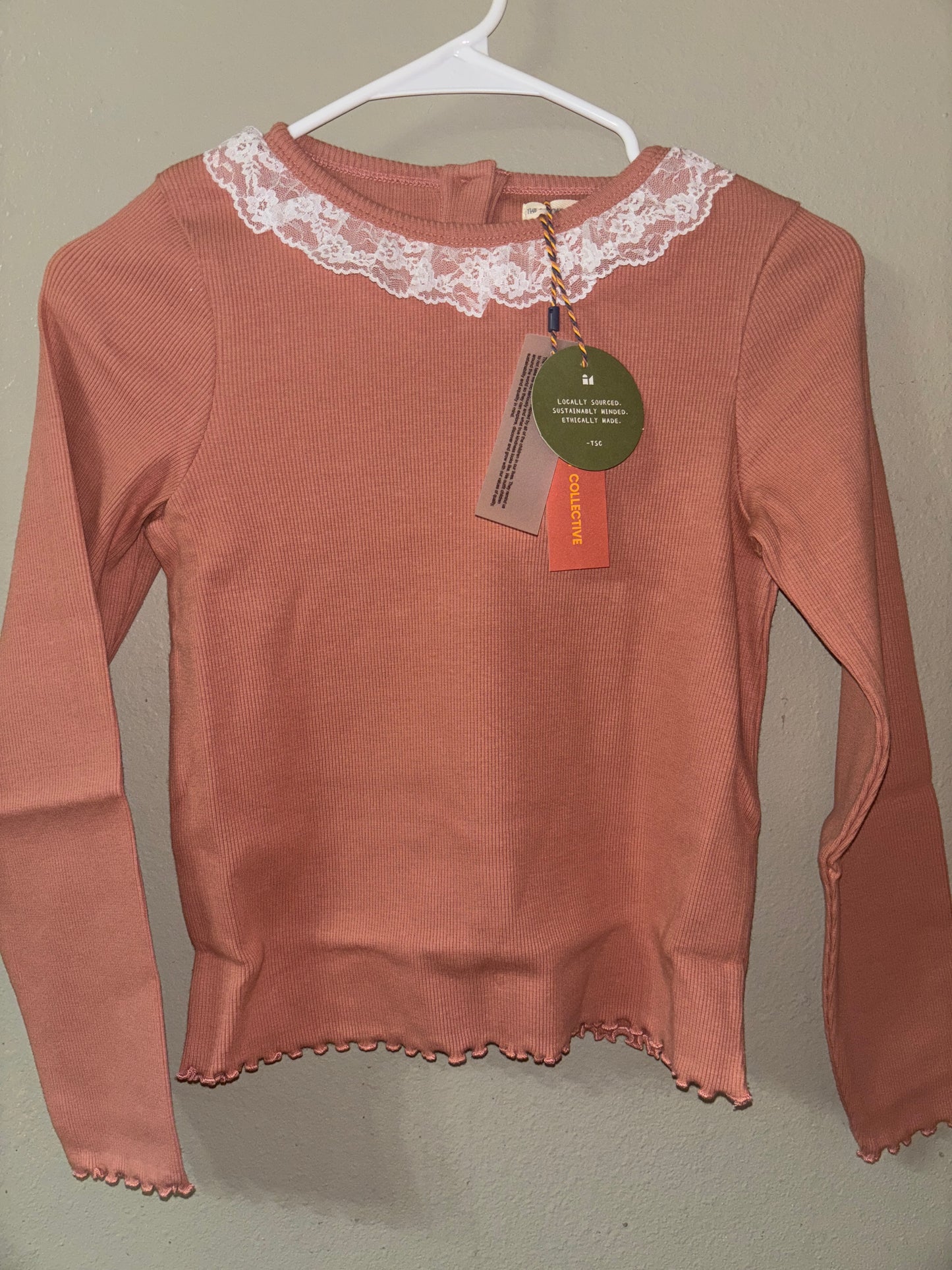 10 New The Sunday Collective Cedarwood Lace Trim Top