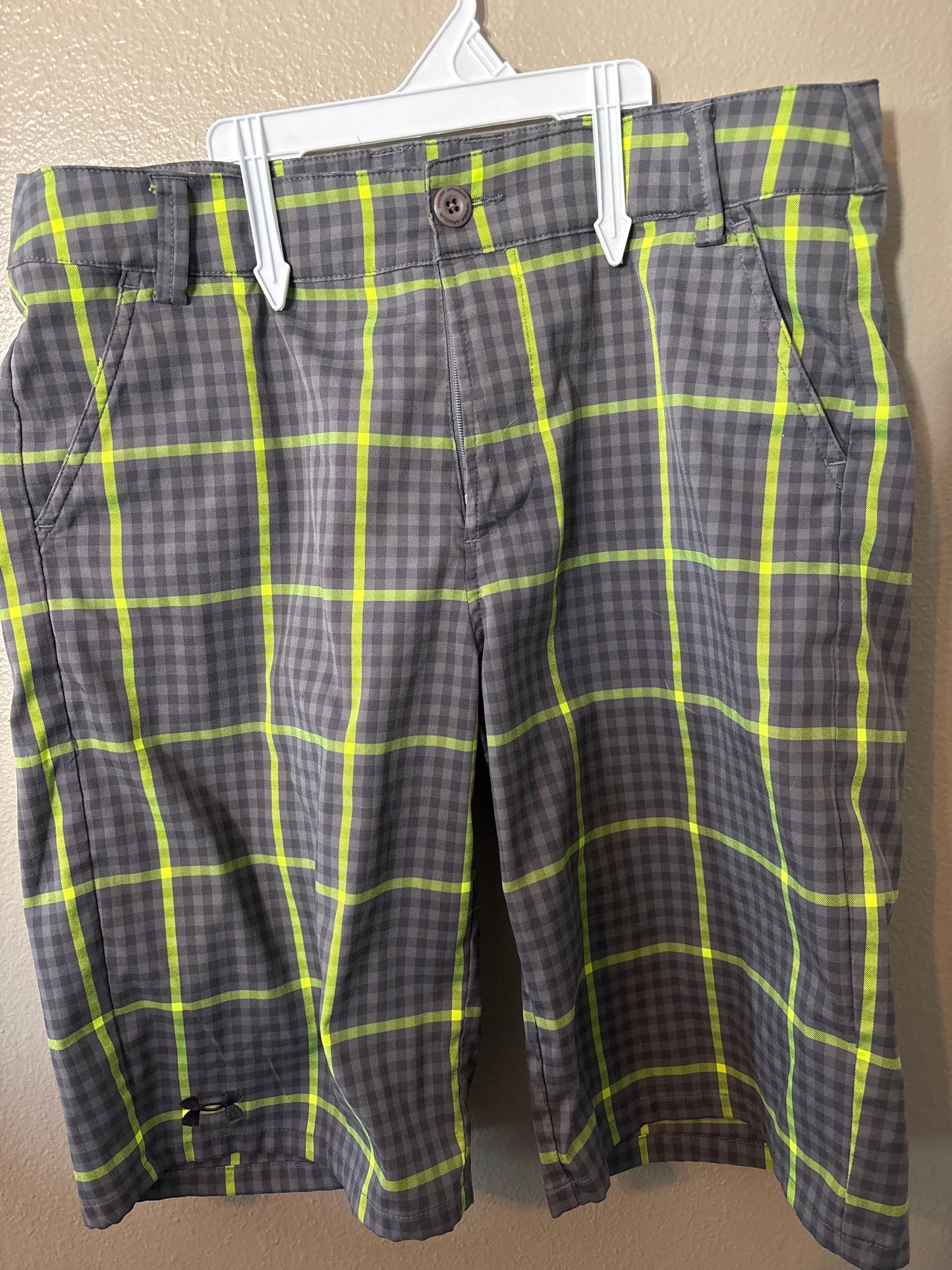 YXL Green + Gray Under Armour Shorts