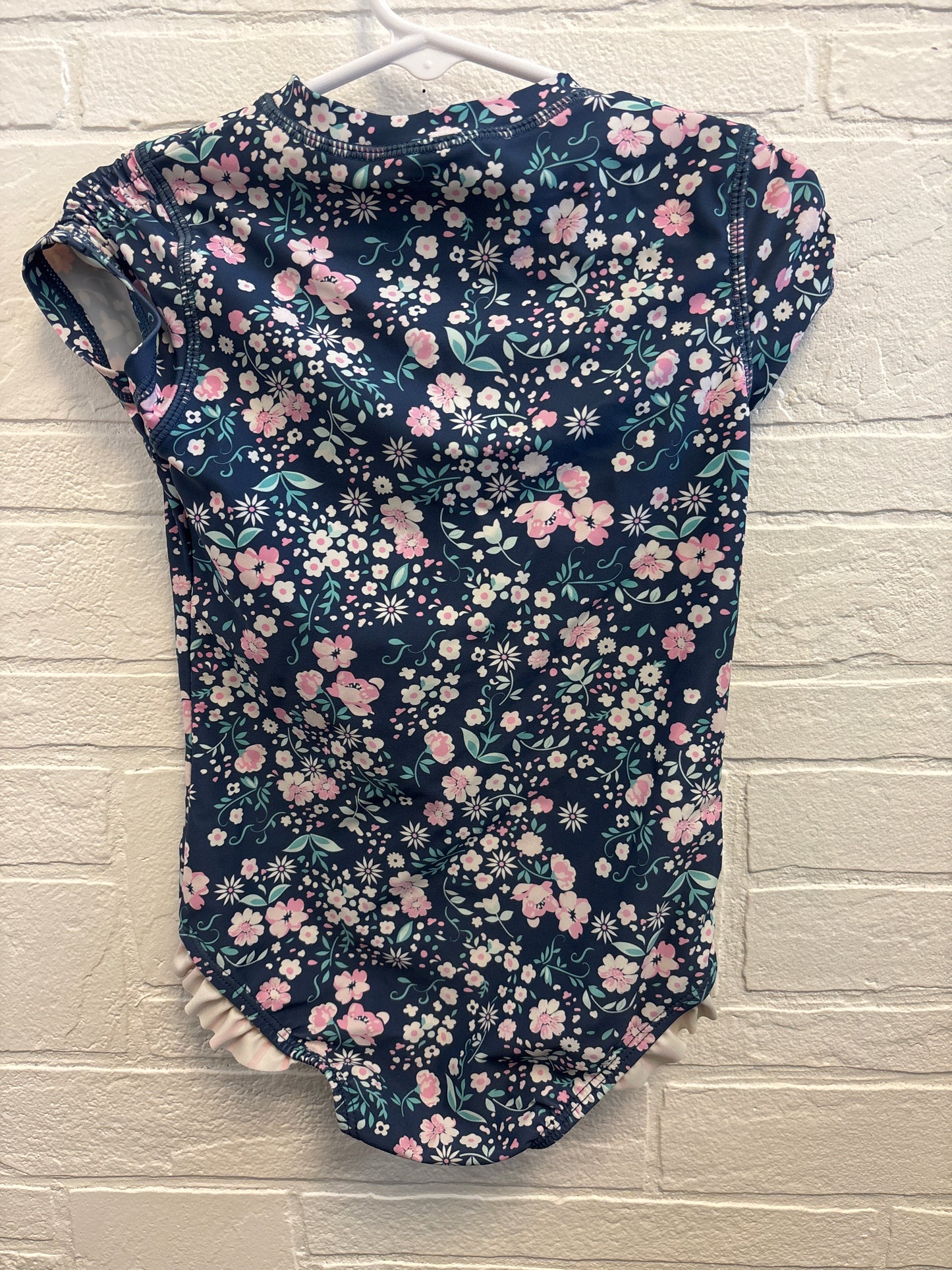 4T RuffleButts Floral Navy Swimsuit