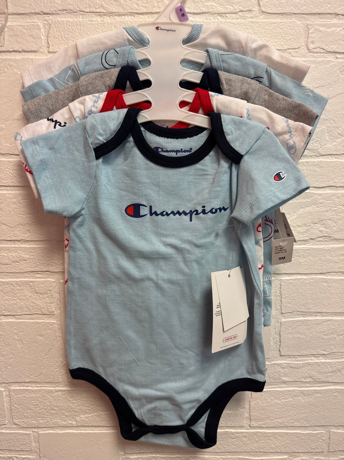 9m NEW Champion 5 Pack Onesies
