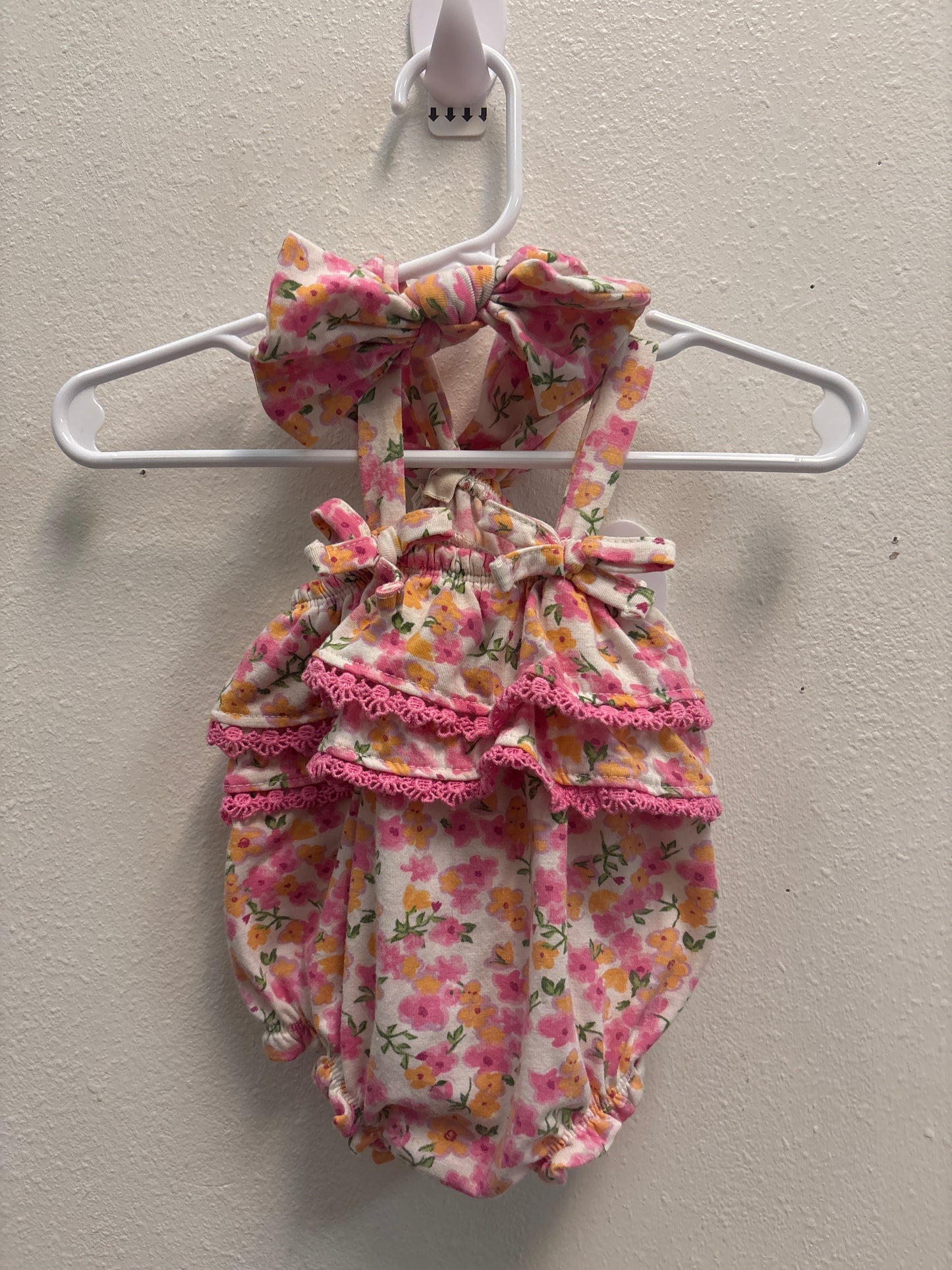 3-6m Floral Romper and Headband