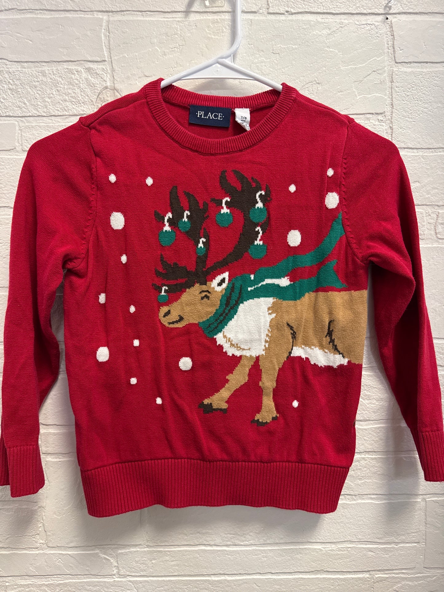 7-8 Red Reindeer Sweater