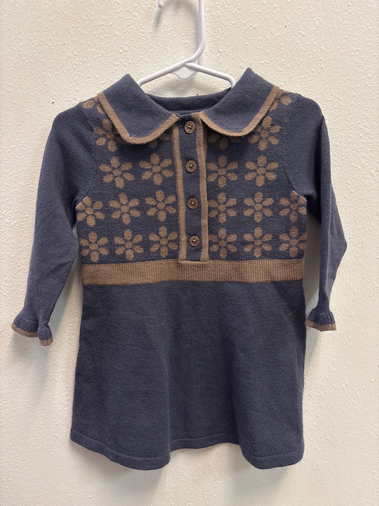 18m Blue Tan Sweater Dress