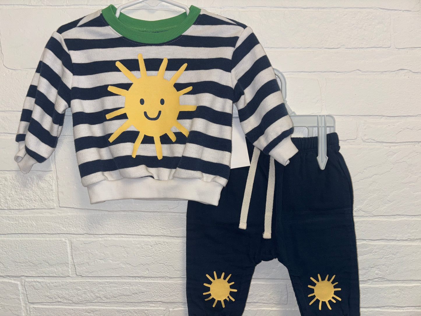 3-6m Blue Striped Sunny Long Sleeve Set