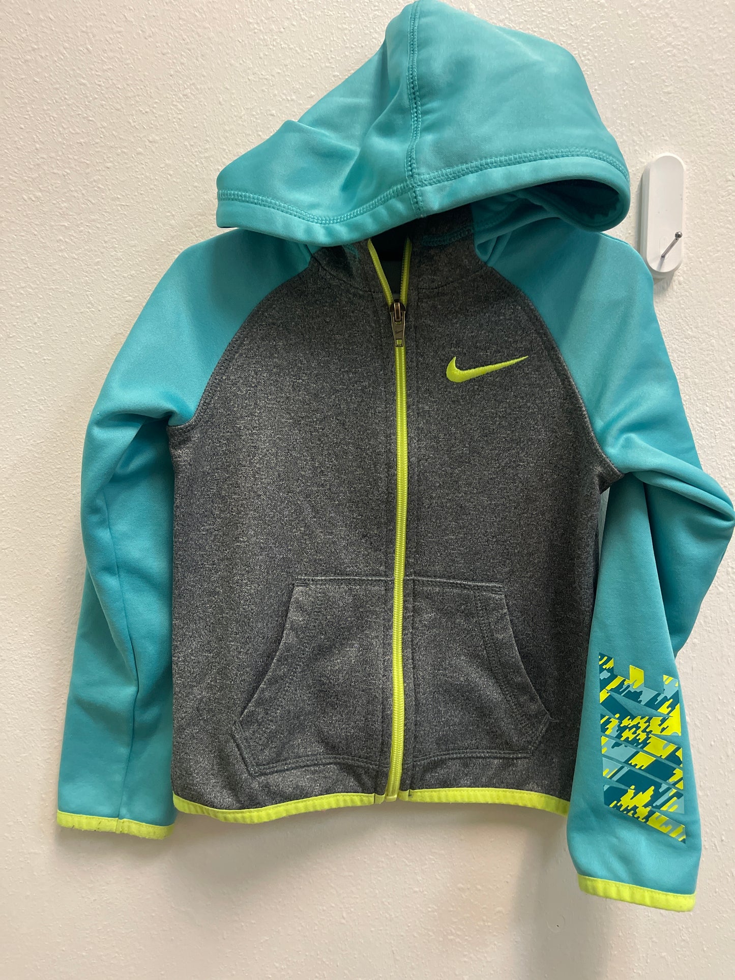 4 Nike Gray + Teal Zip Hoodie