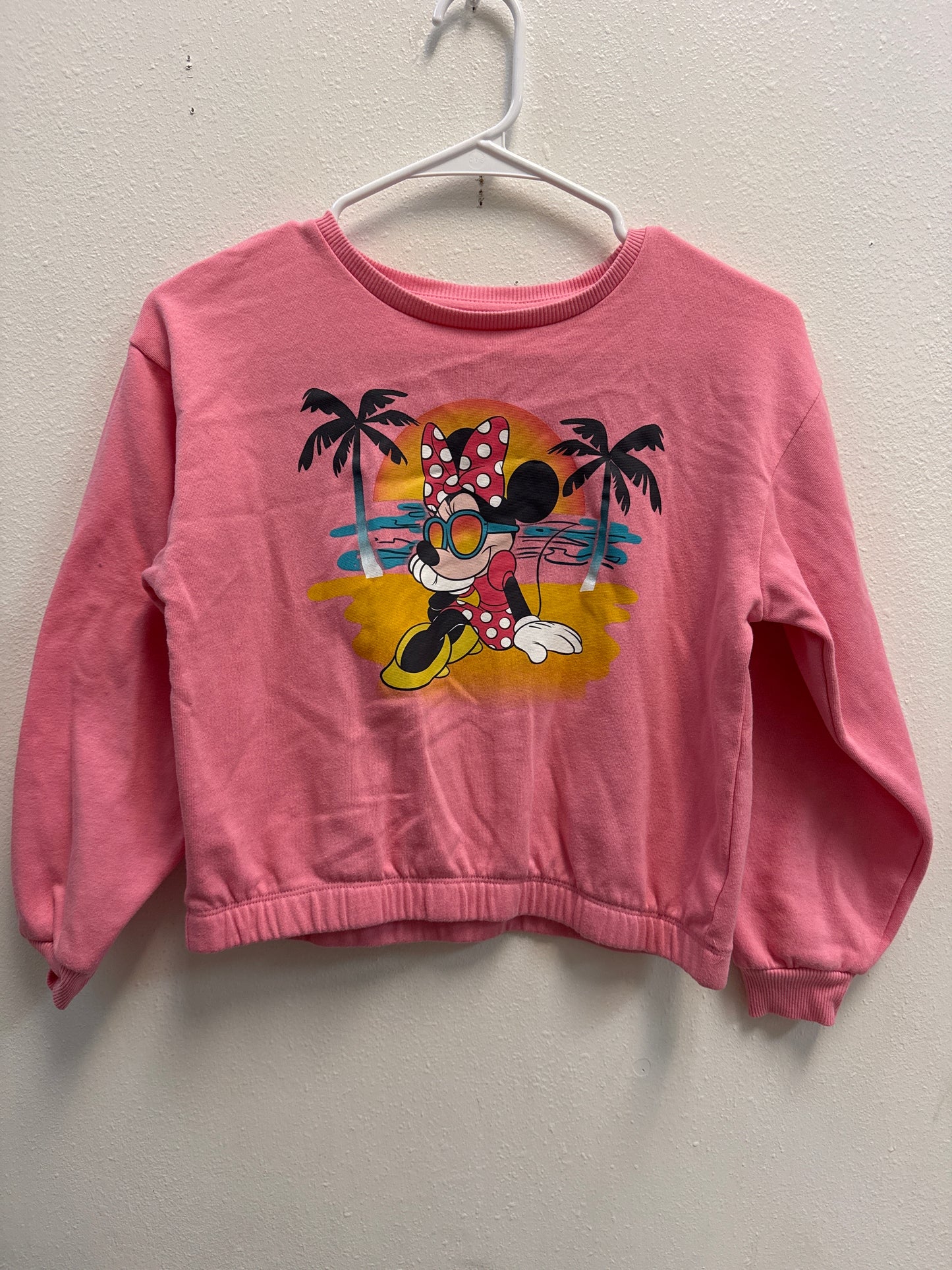 10/12 Minnie Mouse Pink Beach Crop Sweatshirt