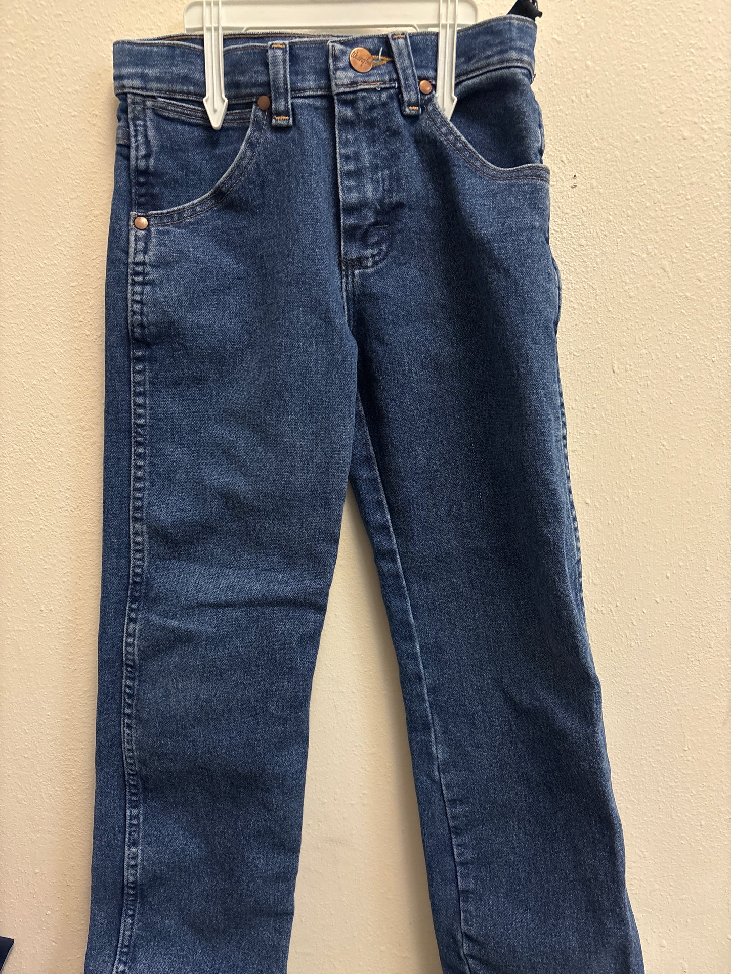 8 Slim Wrangler Leather Patch Jeans