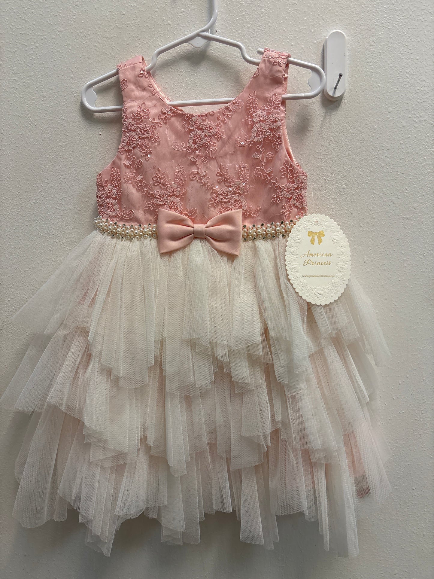 4 New Pink Tulle American Princess Dress