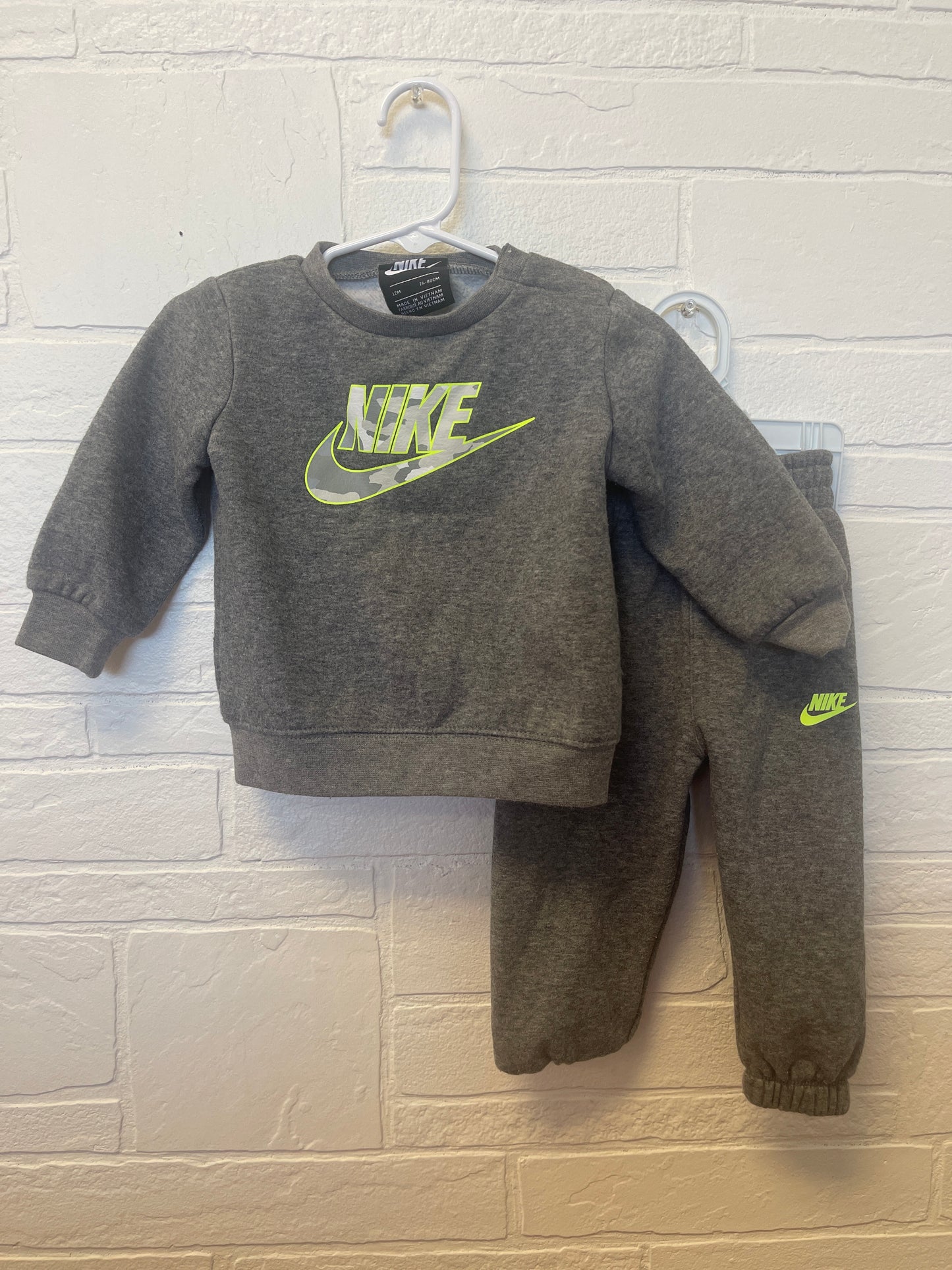 12m Nike Gray Camo Sweat Set