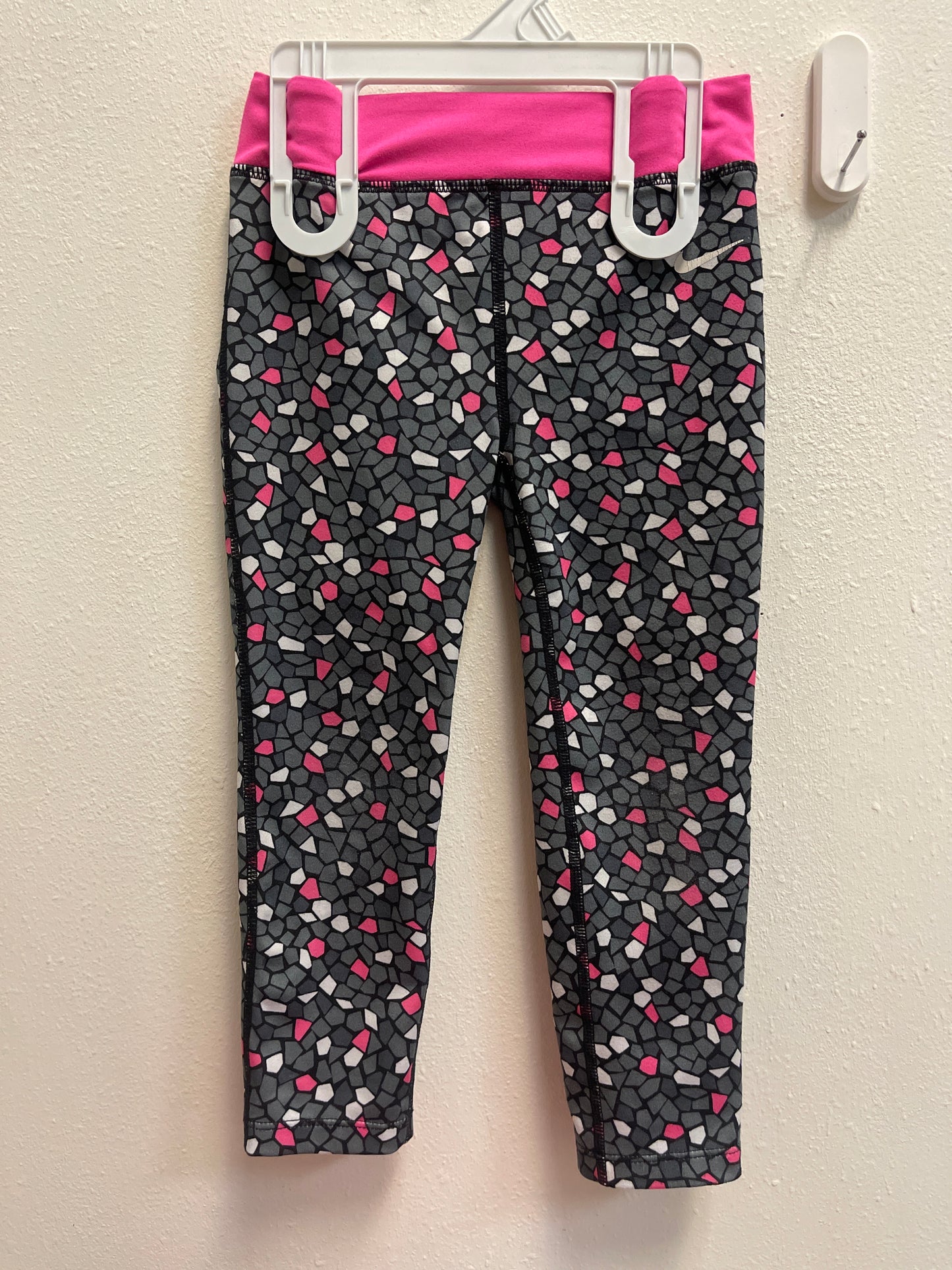 4 Nike Pink + Gray Print Dri Fit Legging