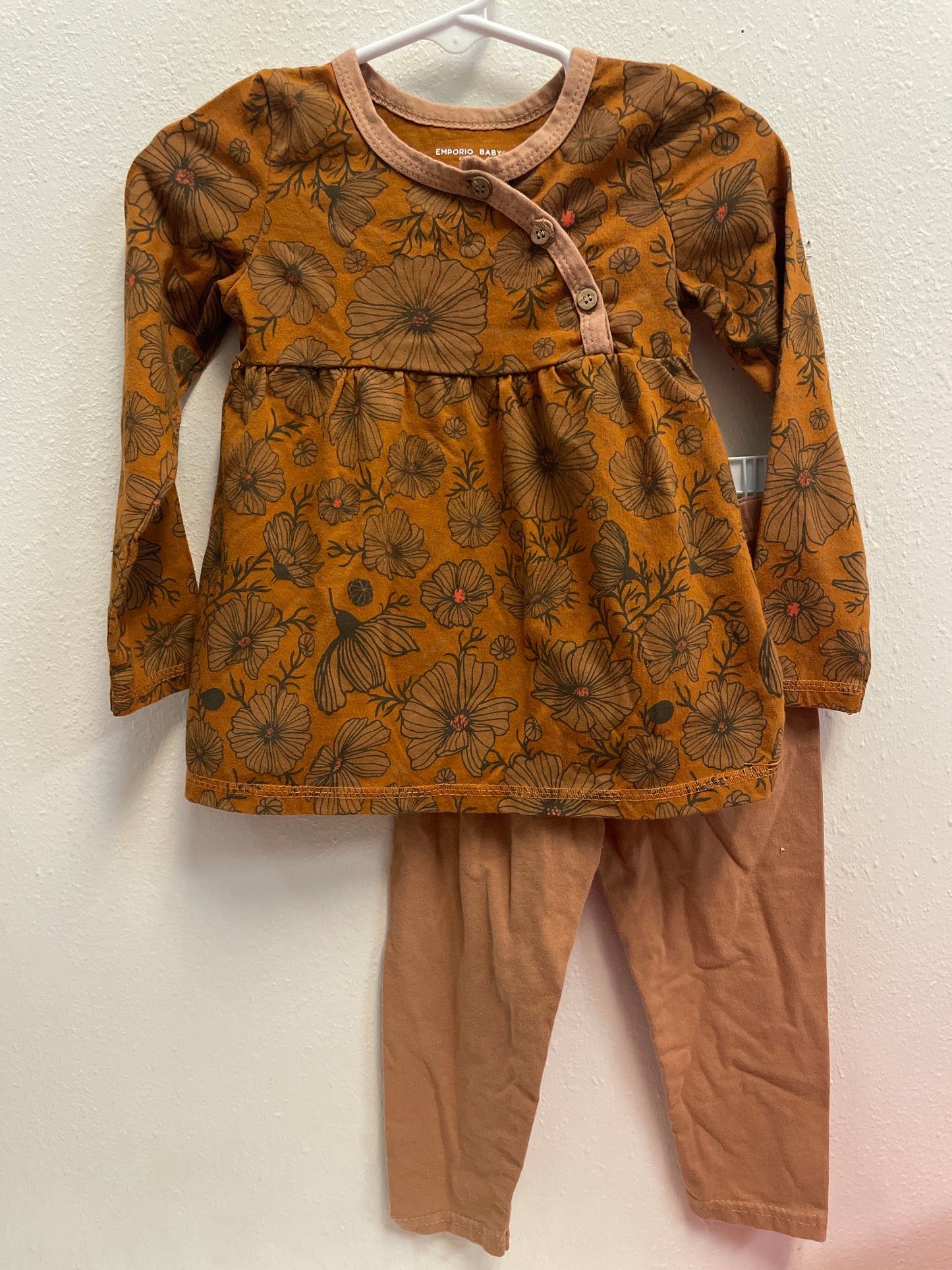 24m Emporio Baby Brown Floral Set
