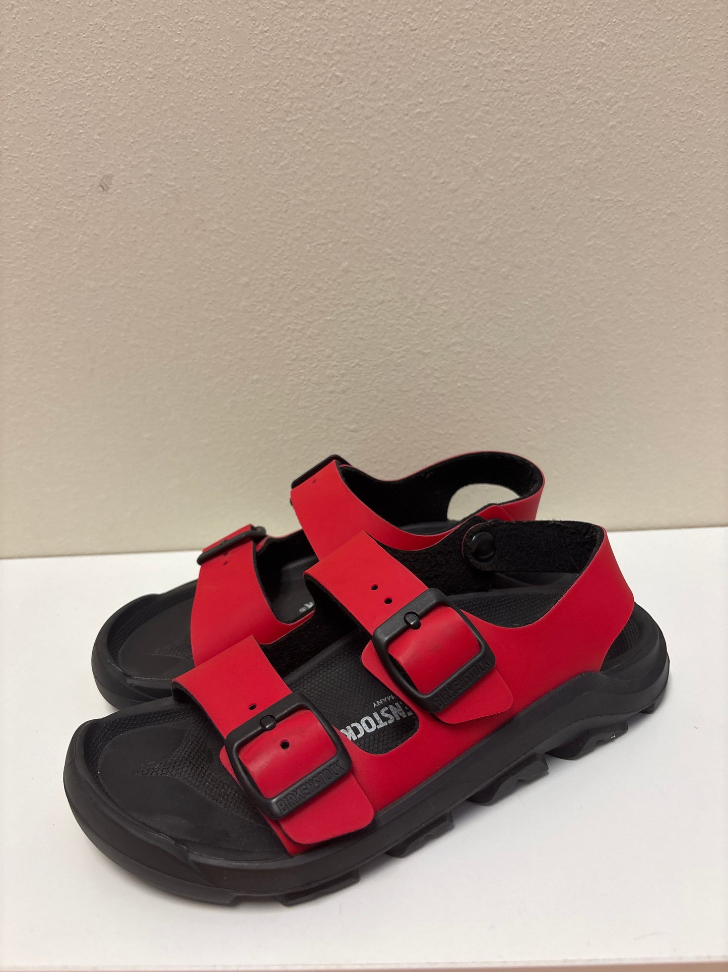 Size 33 (2) Like New Big Kids Birkenstock Red Shoes