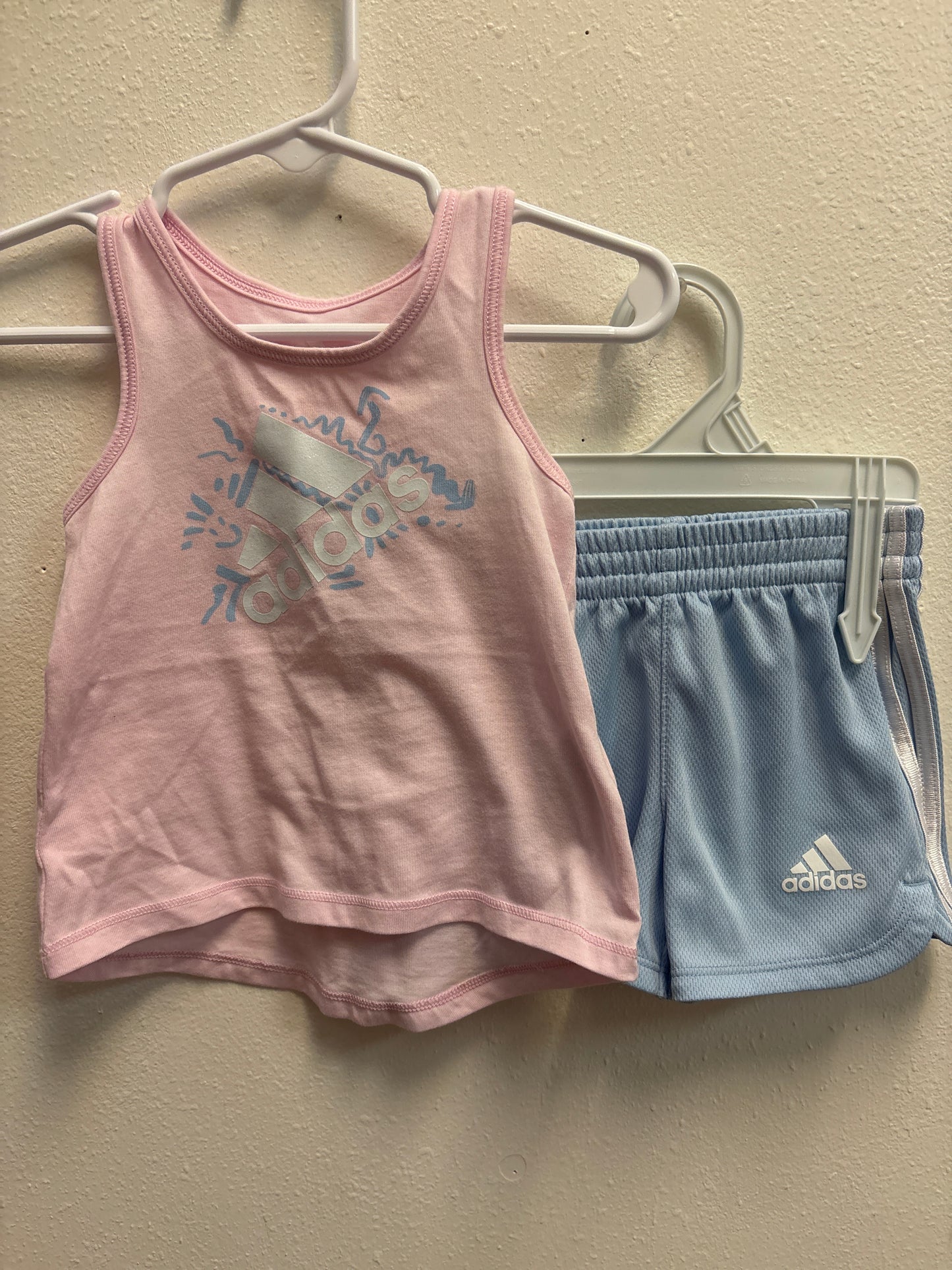 9m Pink Blue Adidas Short Set