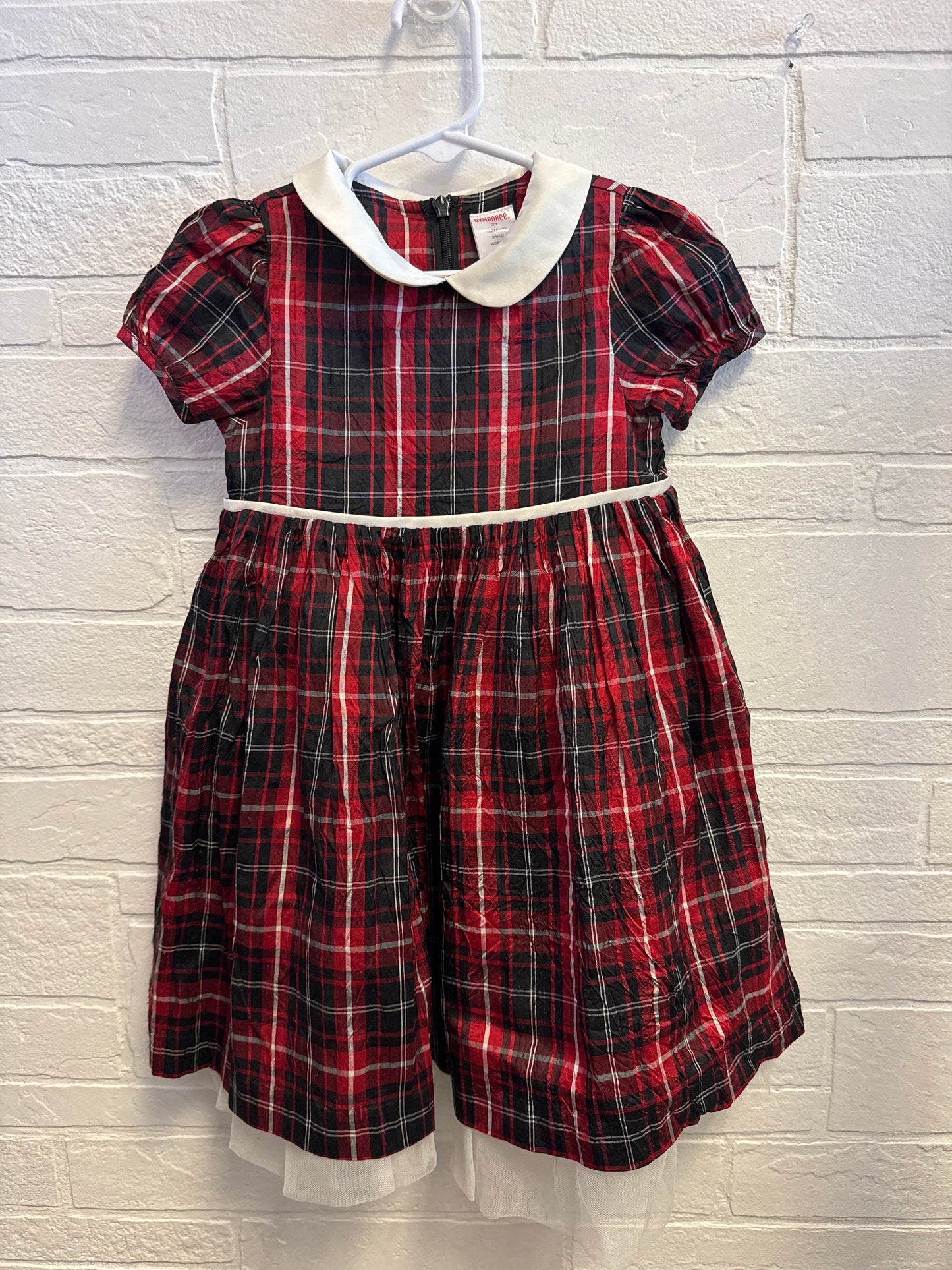 2t Gymboree Red+White Plaid Dress