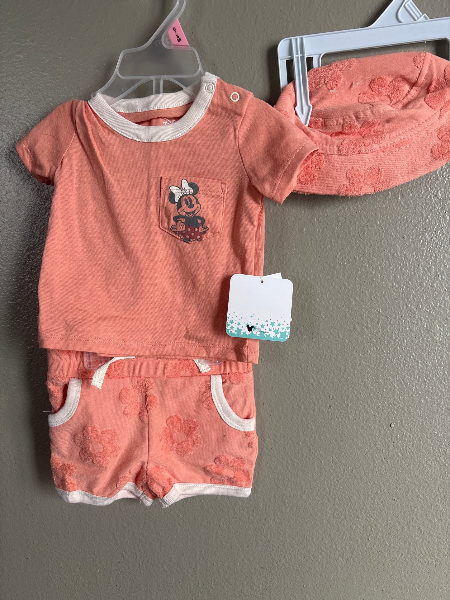 0-3m New Minnie Mouse Peach Outfit