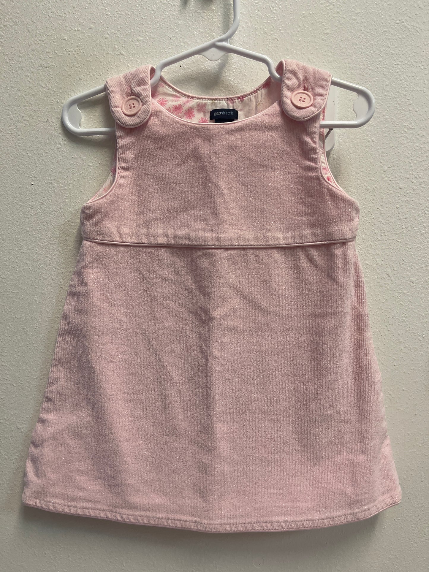 12/18m Baby Gap Pink Glitter Corduroy Dress