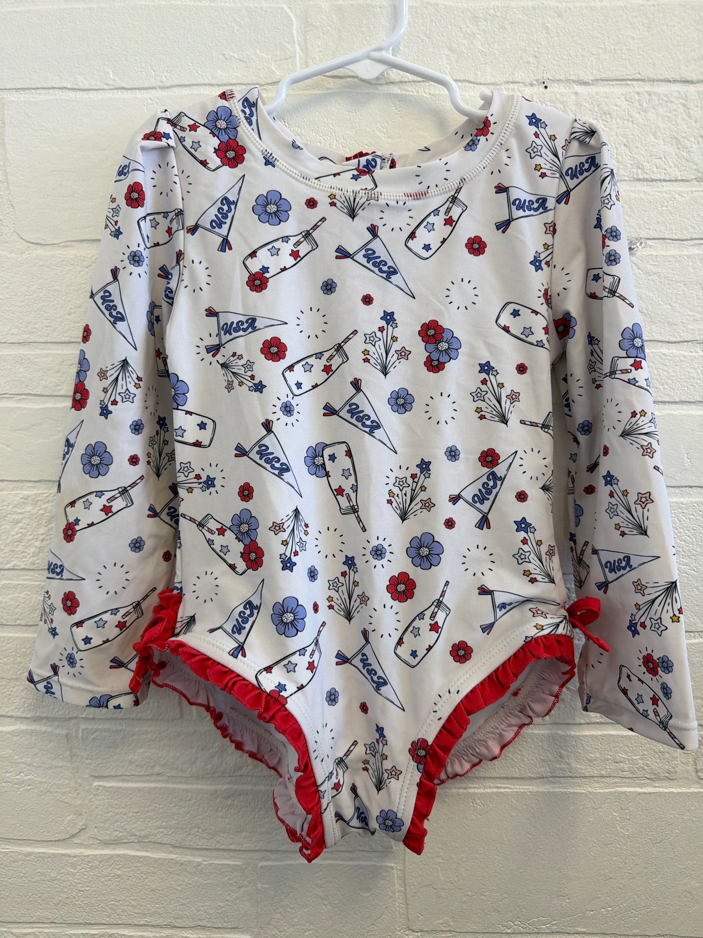 5-6 Dream Big Little Co. USA Flower+Fireworks Swimsuit