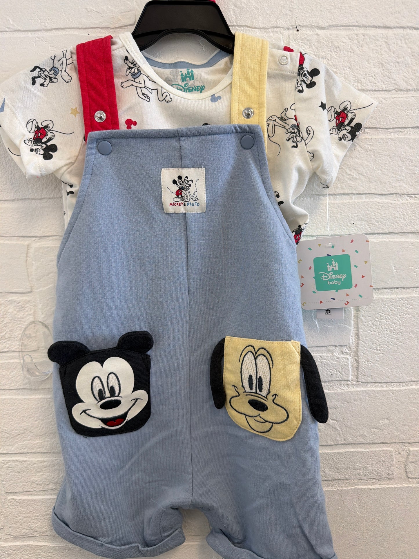 18m NEW Mickey+Pluto Shortall Set