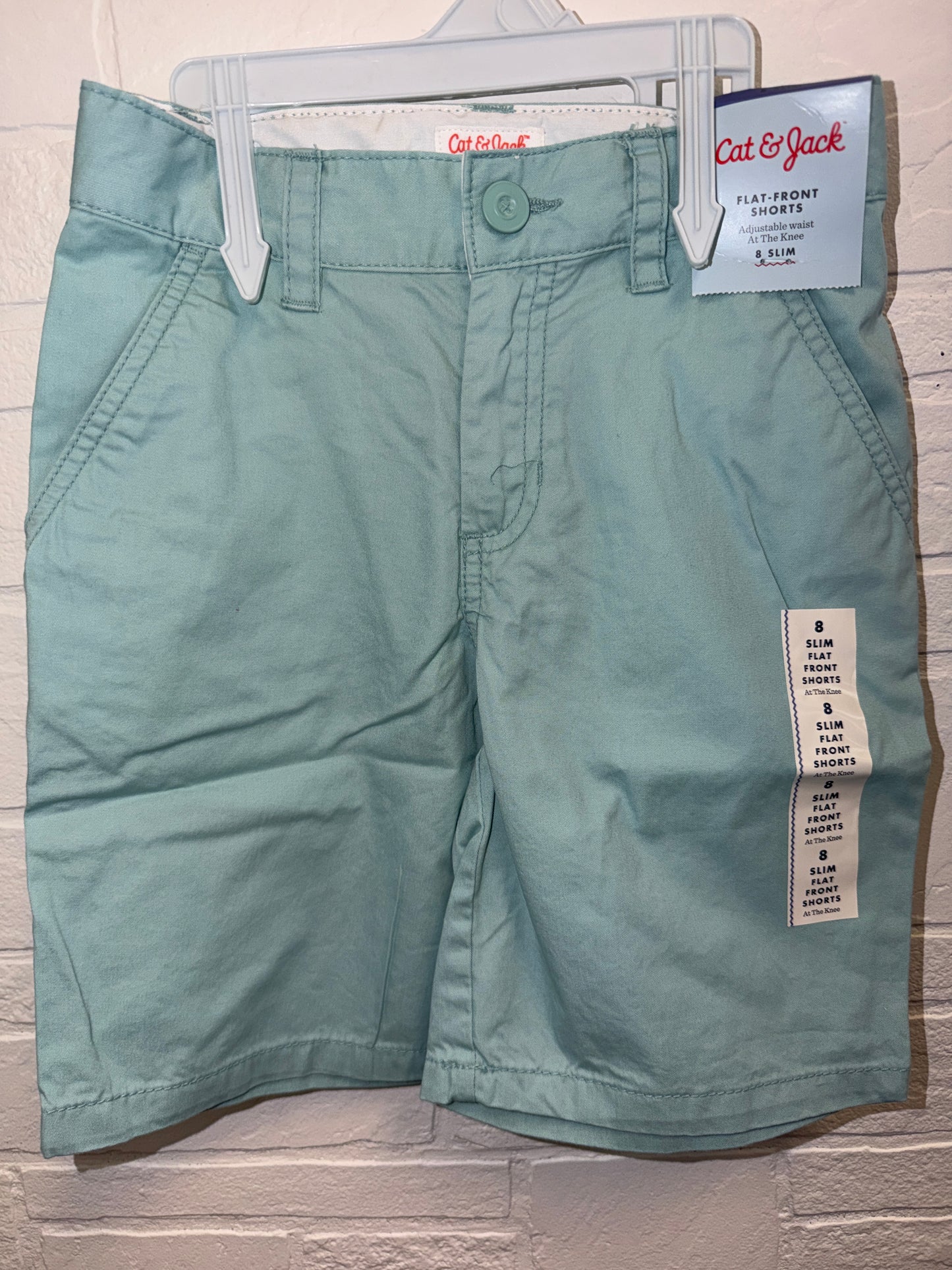 8 Slim NEW Flat Front Shorts Mint