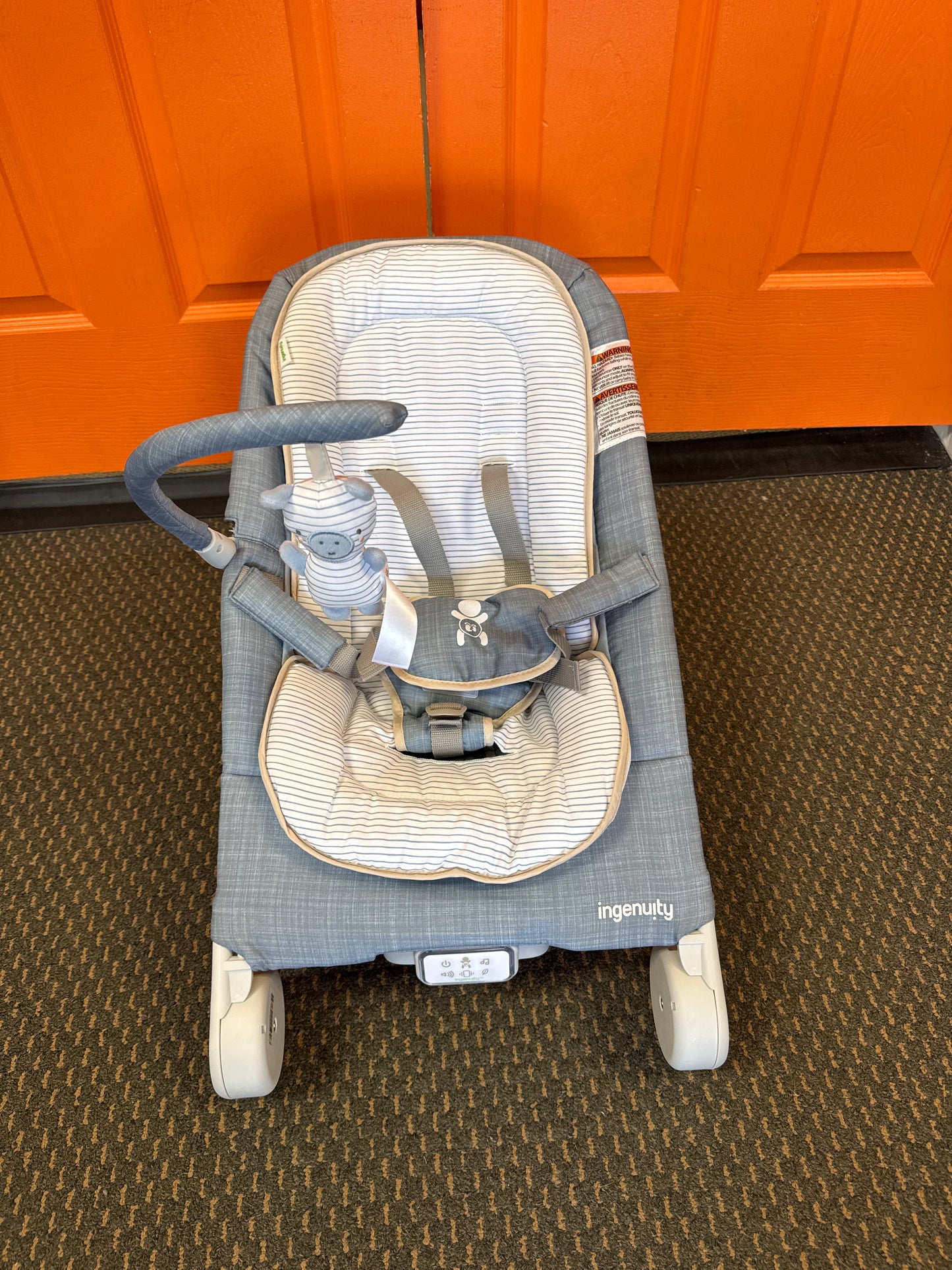 Ingenuity 2n1 Happy Belly Rock to Bounce Massage Baby Seat