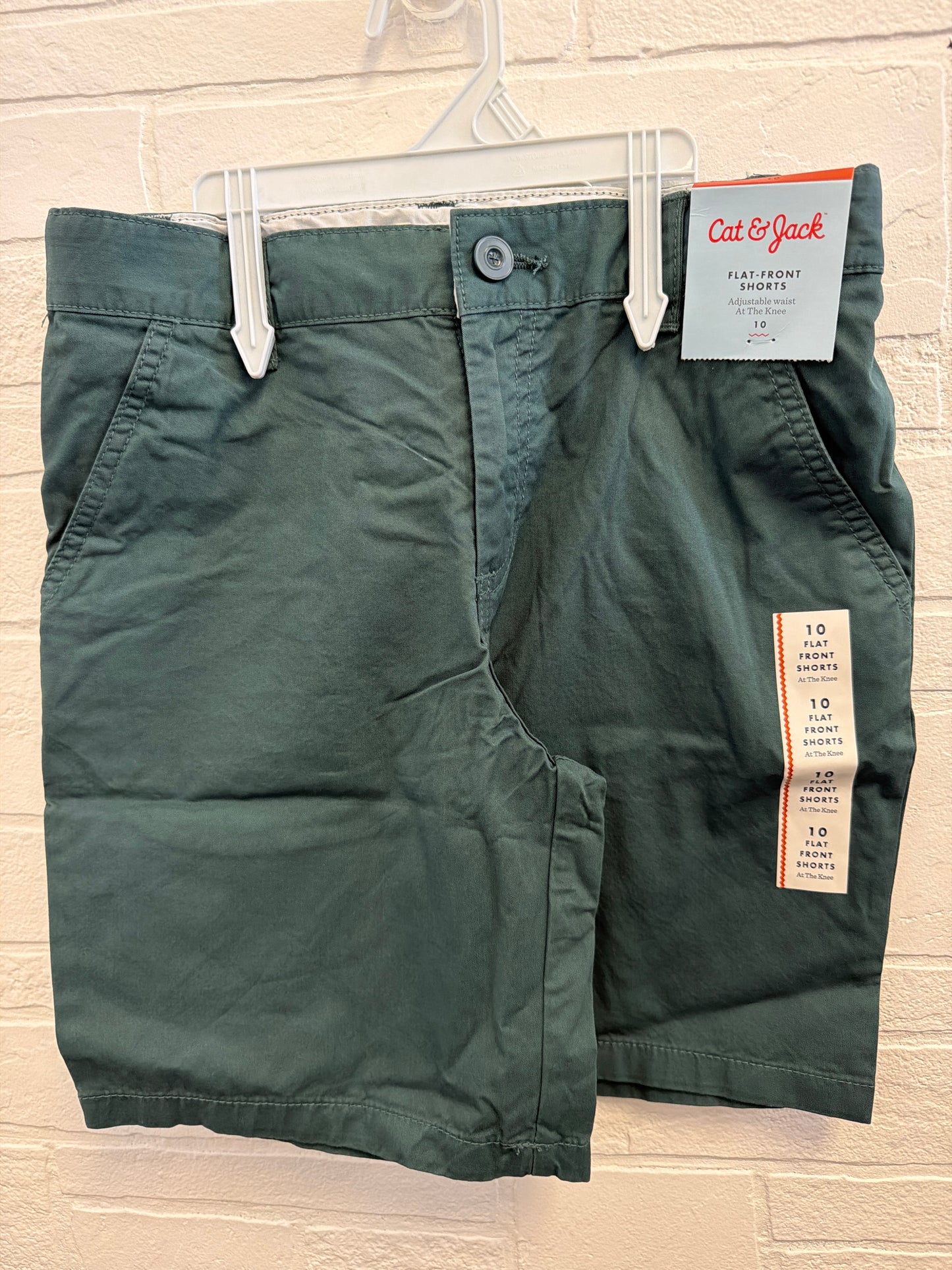 10 NEW Flat Front Shorts Olive Green