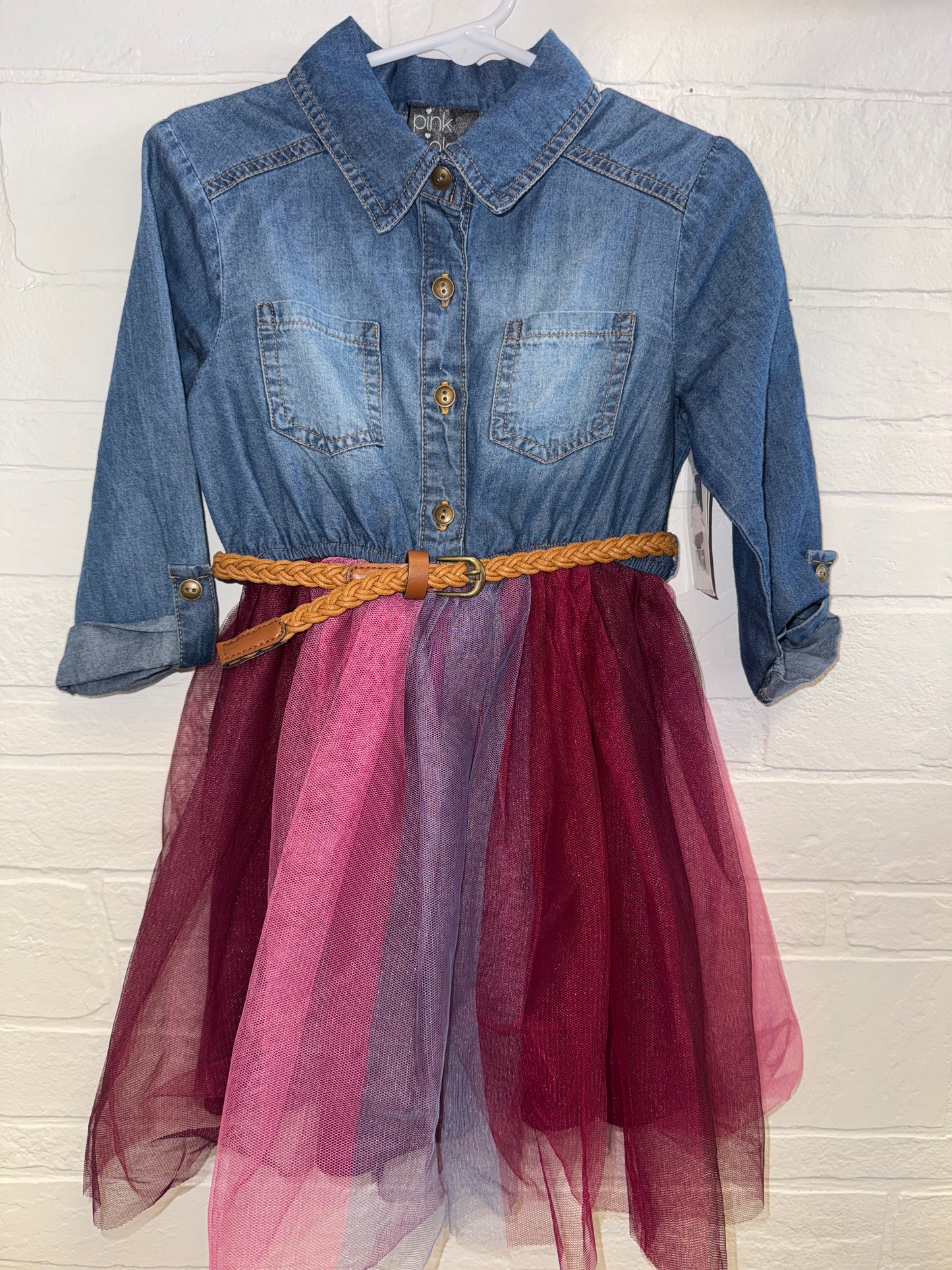 4 NWT Pink & Violet Denim Tulle Dress