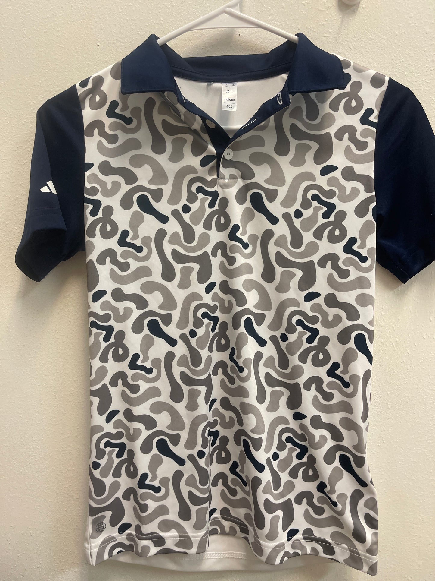 11/12 Adidas Gray Navy Printed Polo