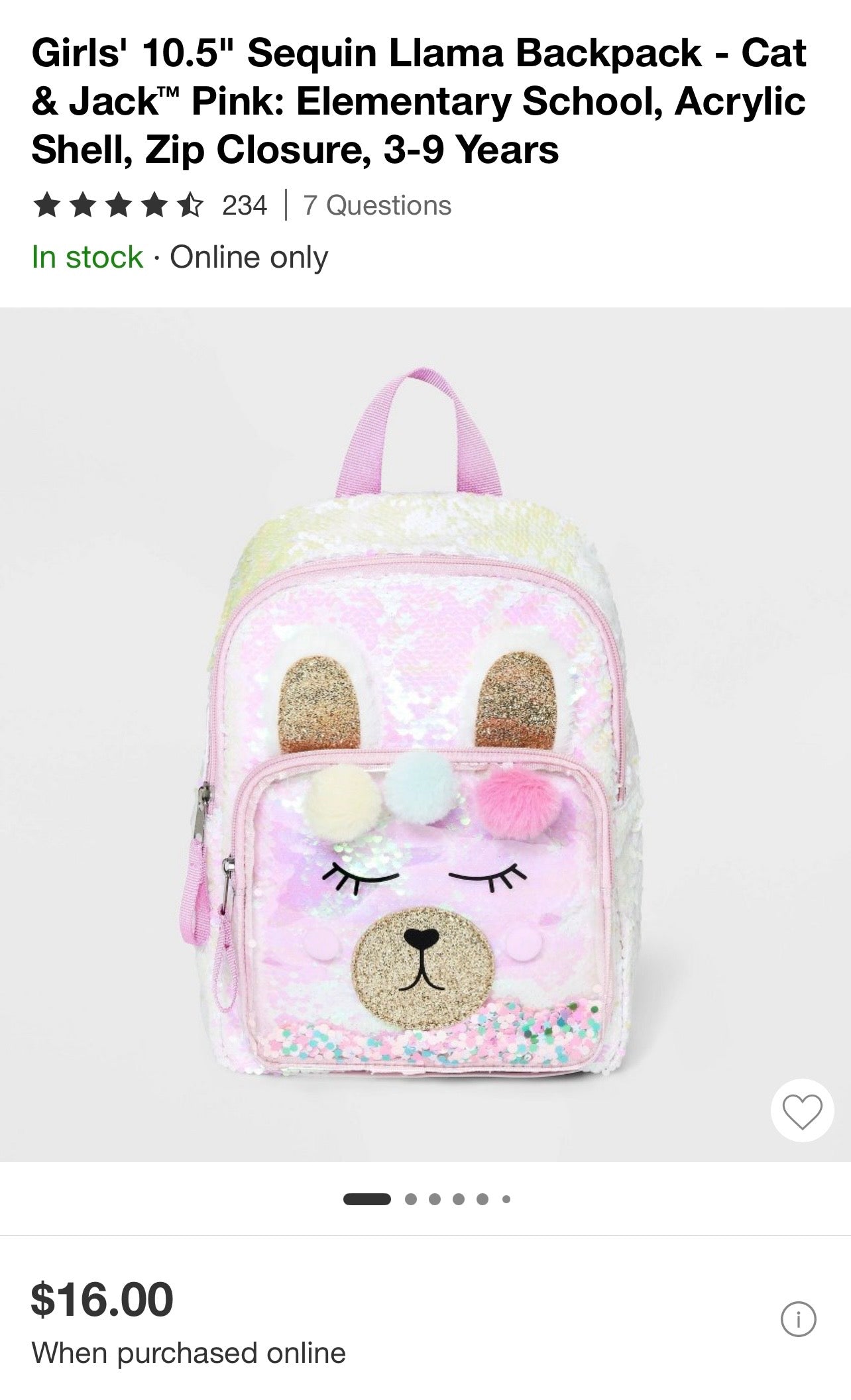 New Sequin Llama Backpack