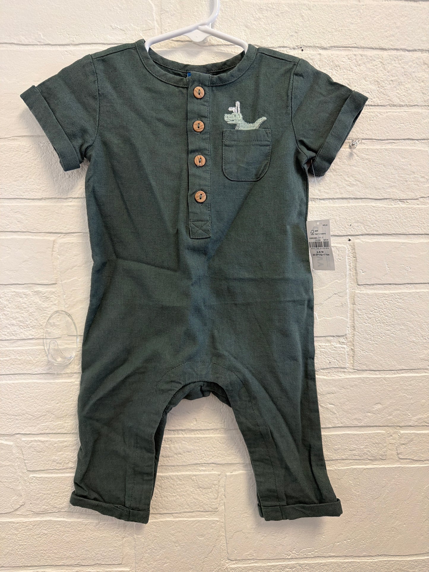 3-6m NEW Bunny-Rex Green Romper