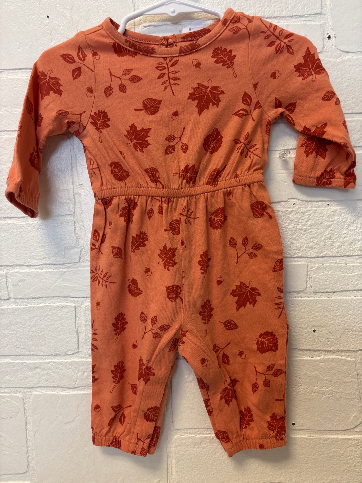 0-3m New Orange Leaves Romper