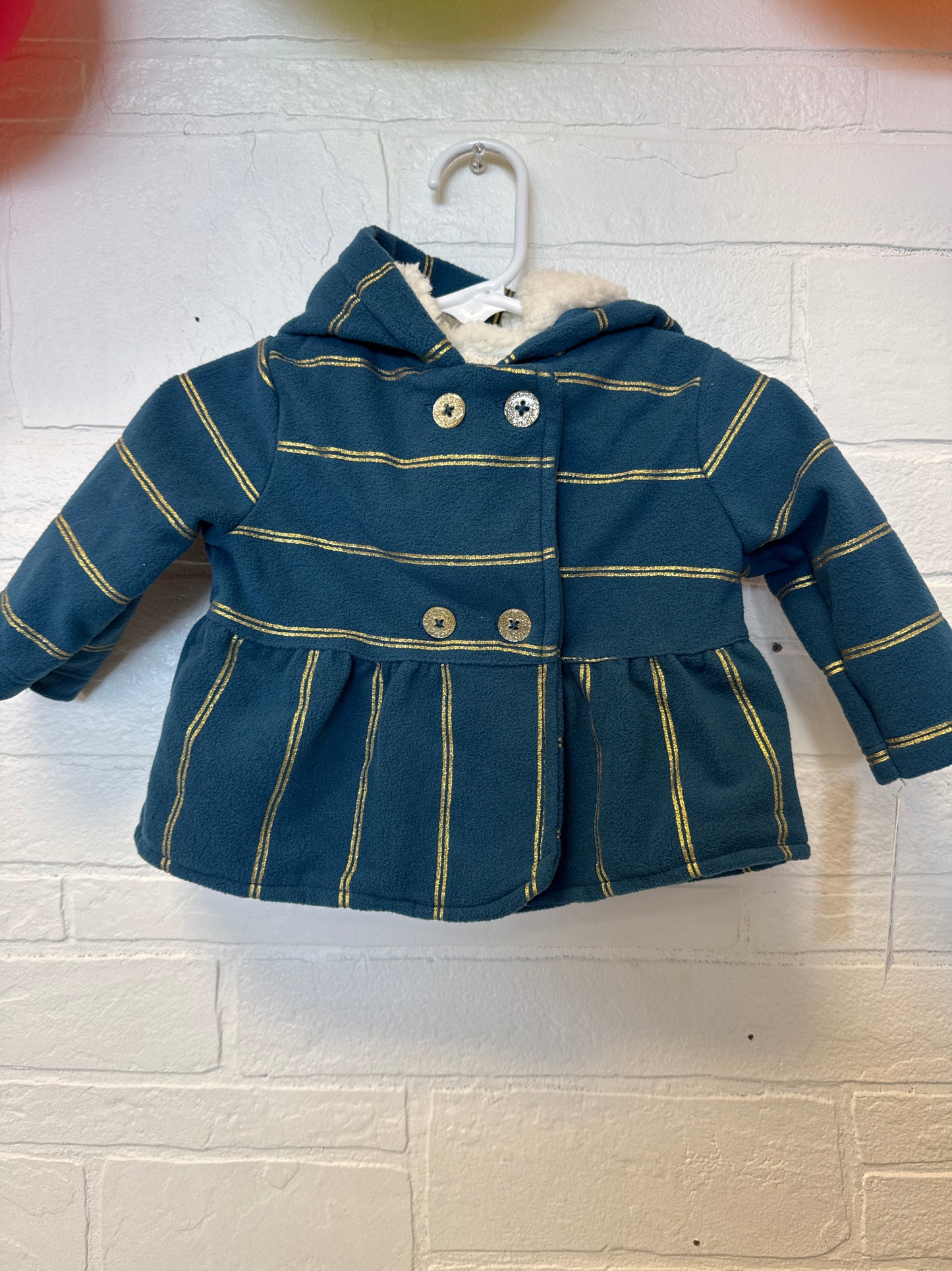 3m NWT Carters Gold Stripe Fleece Lined Jacket