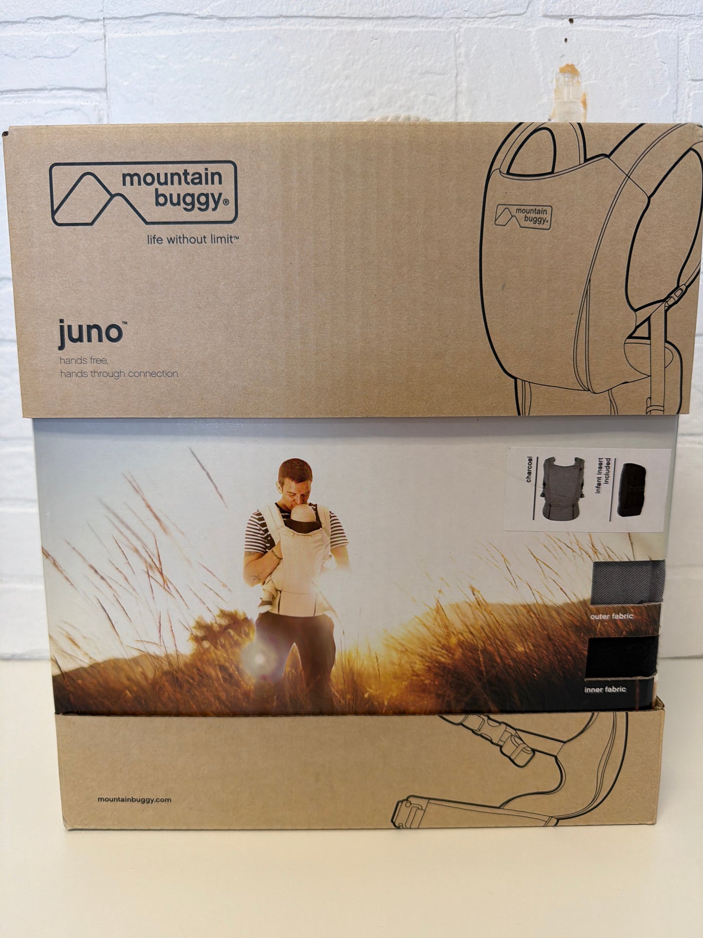 NEW Mountain Buggy Juno Baby Carrier w/Infant Insert Gray