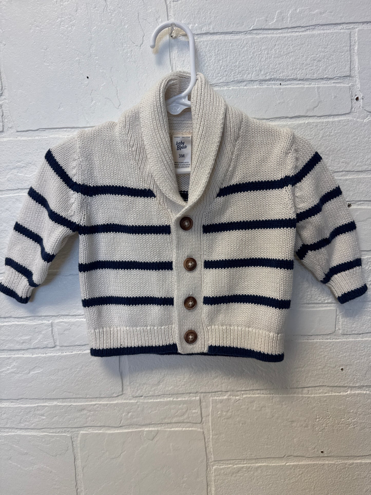 3M Baby B’gosh Blue Striped Button Up Cardigan