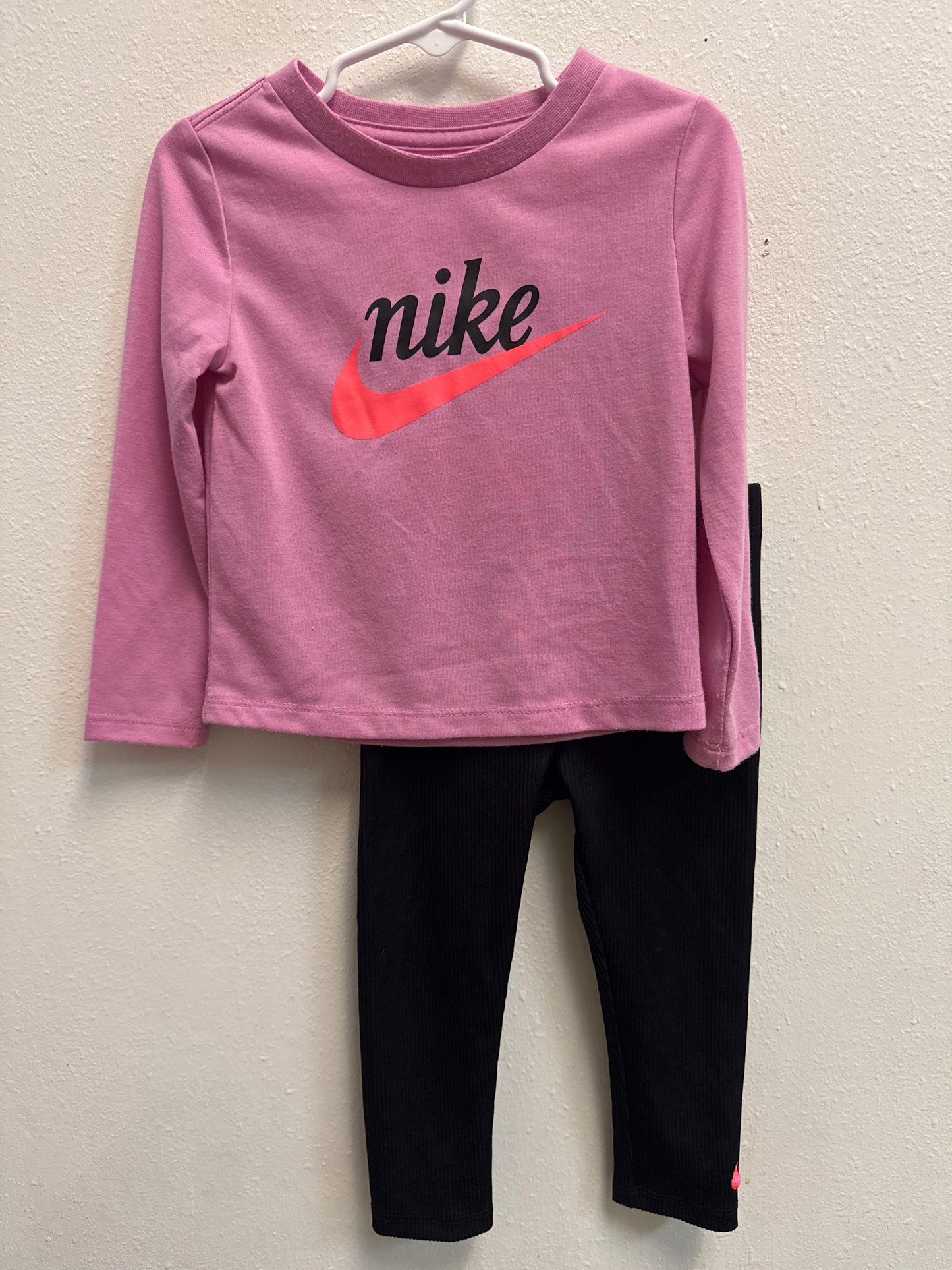 2t Nike Pink/Black Leggings Set