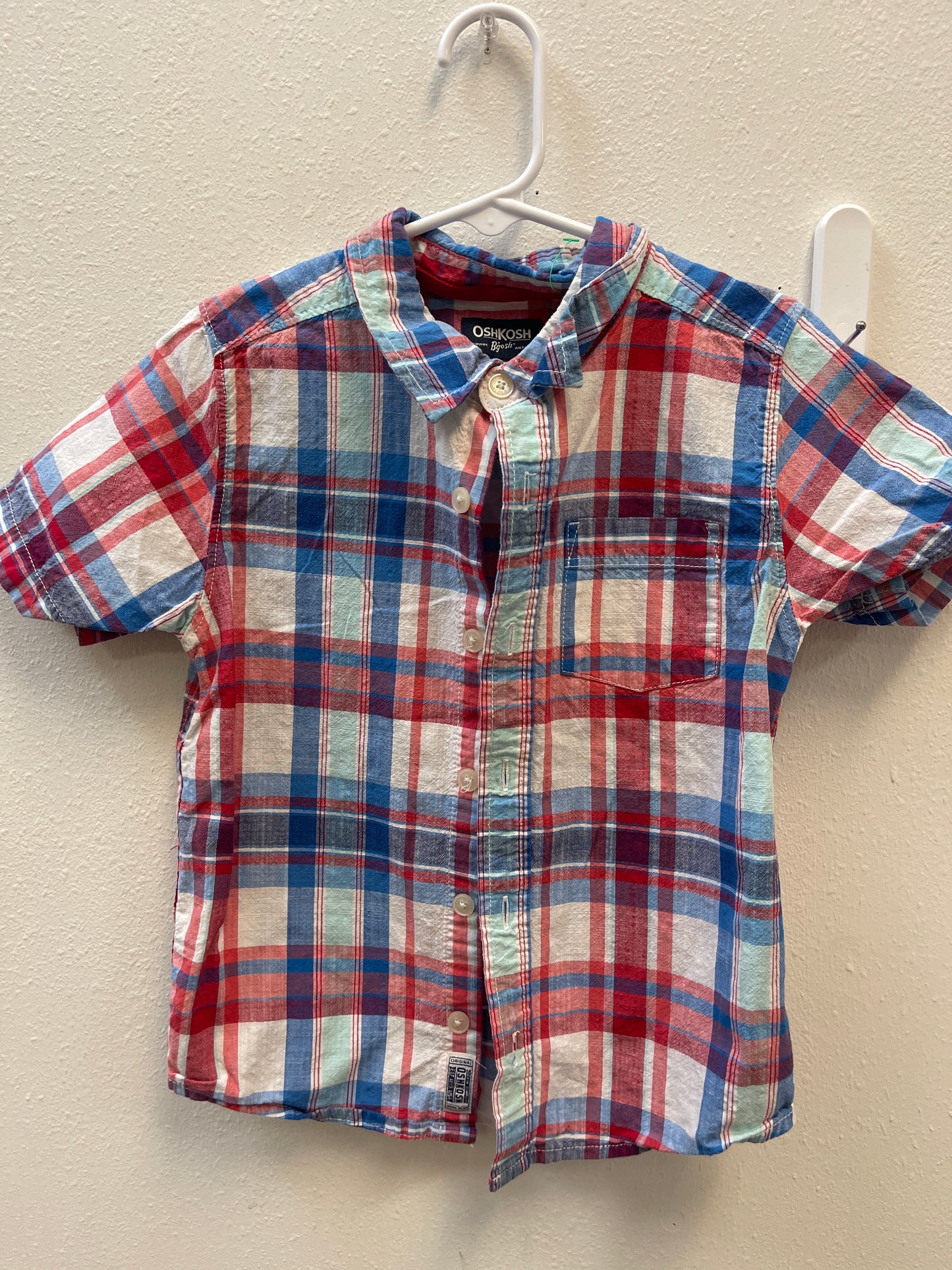 5t Osh Kosh RWB Plaid Button Down