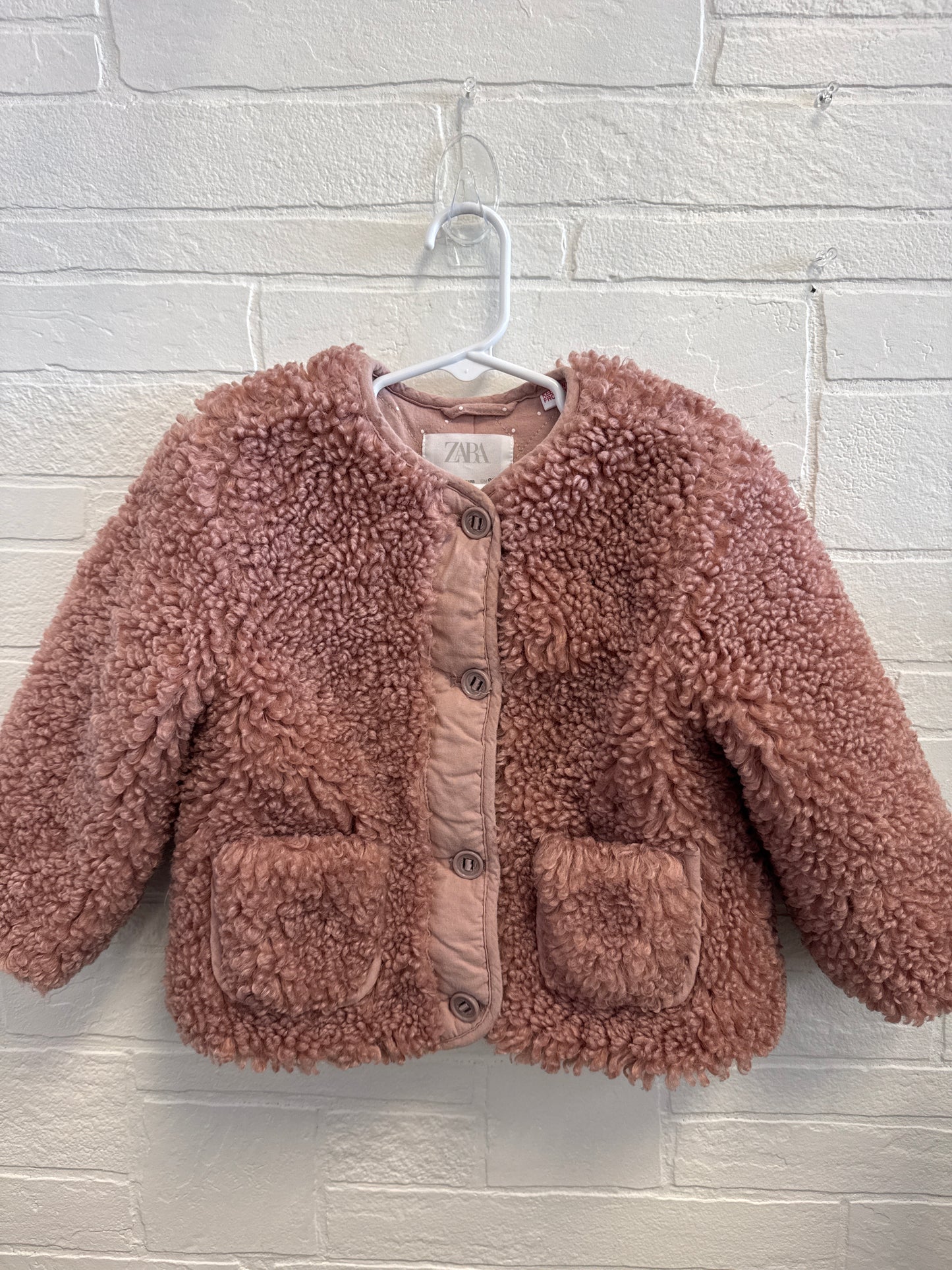 2-3 Zara Mauve Sherpa Coat
