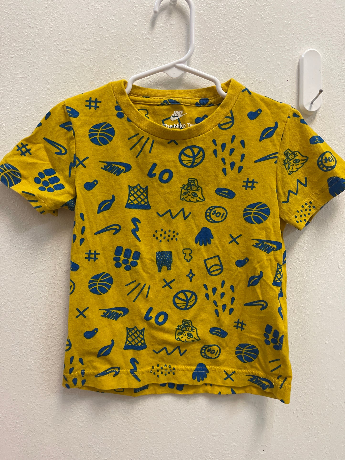 3t Nike Yellow + Blue Printed Tee
