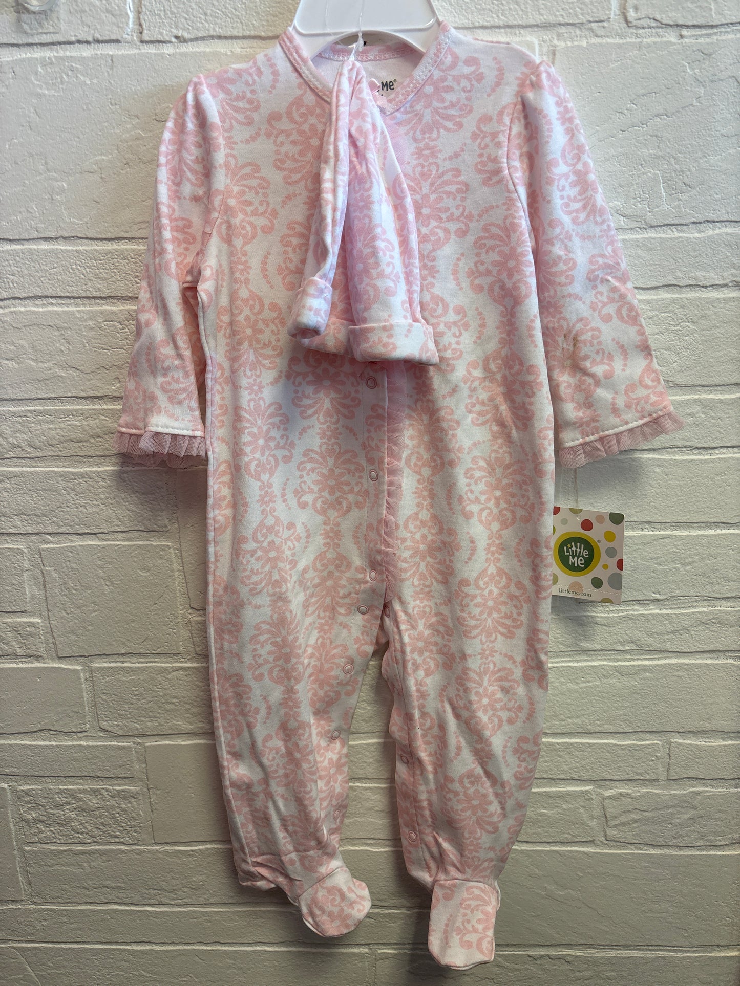 9m New Little Me Pink Sleeper and Hat