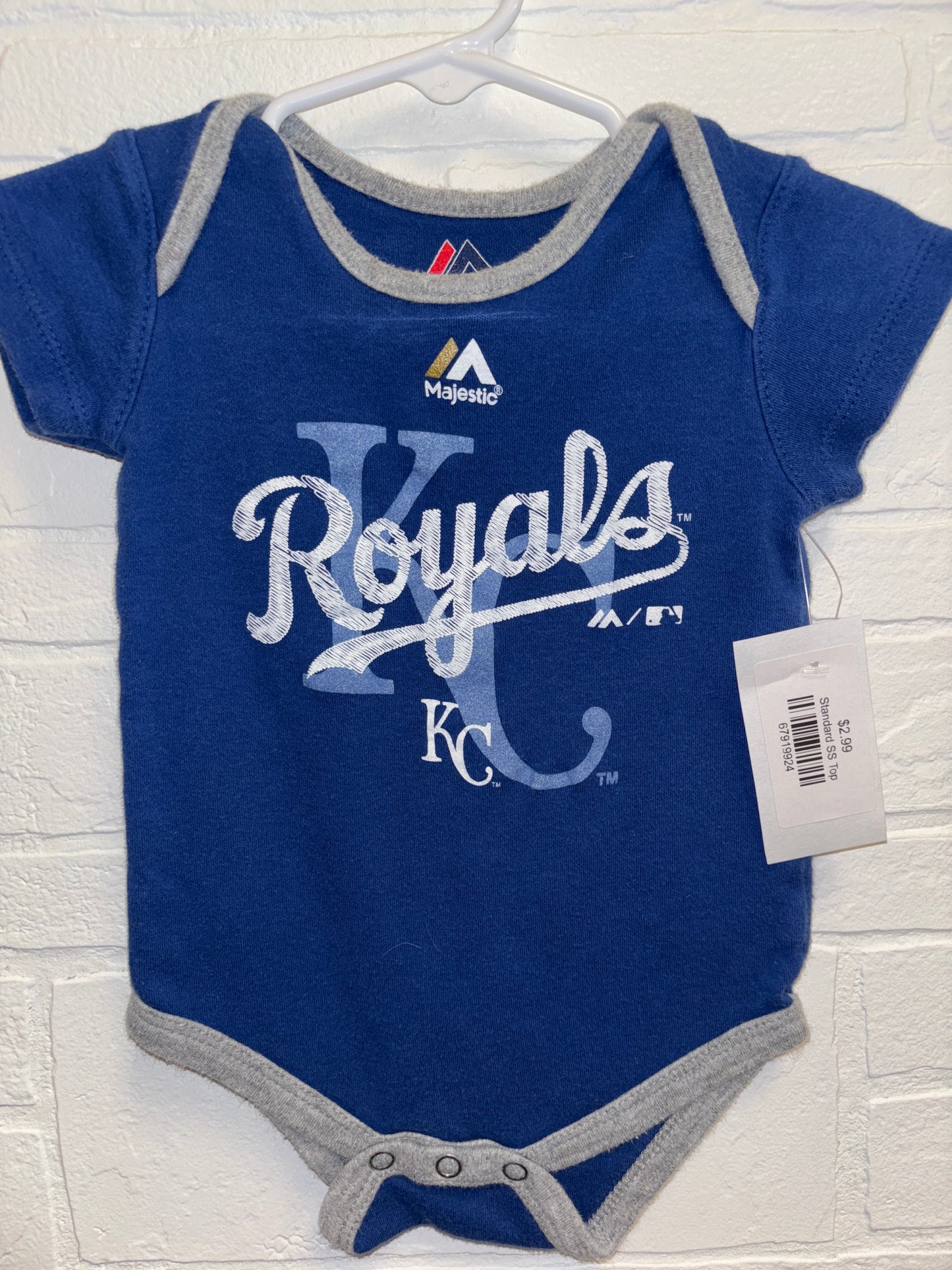 3-6m Blue KC Royals Onesie