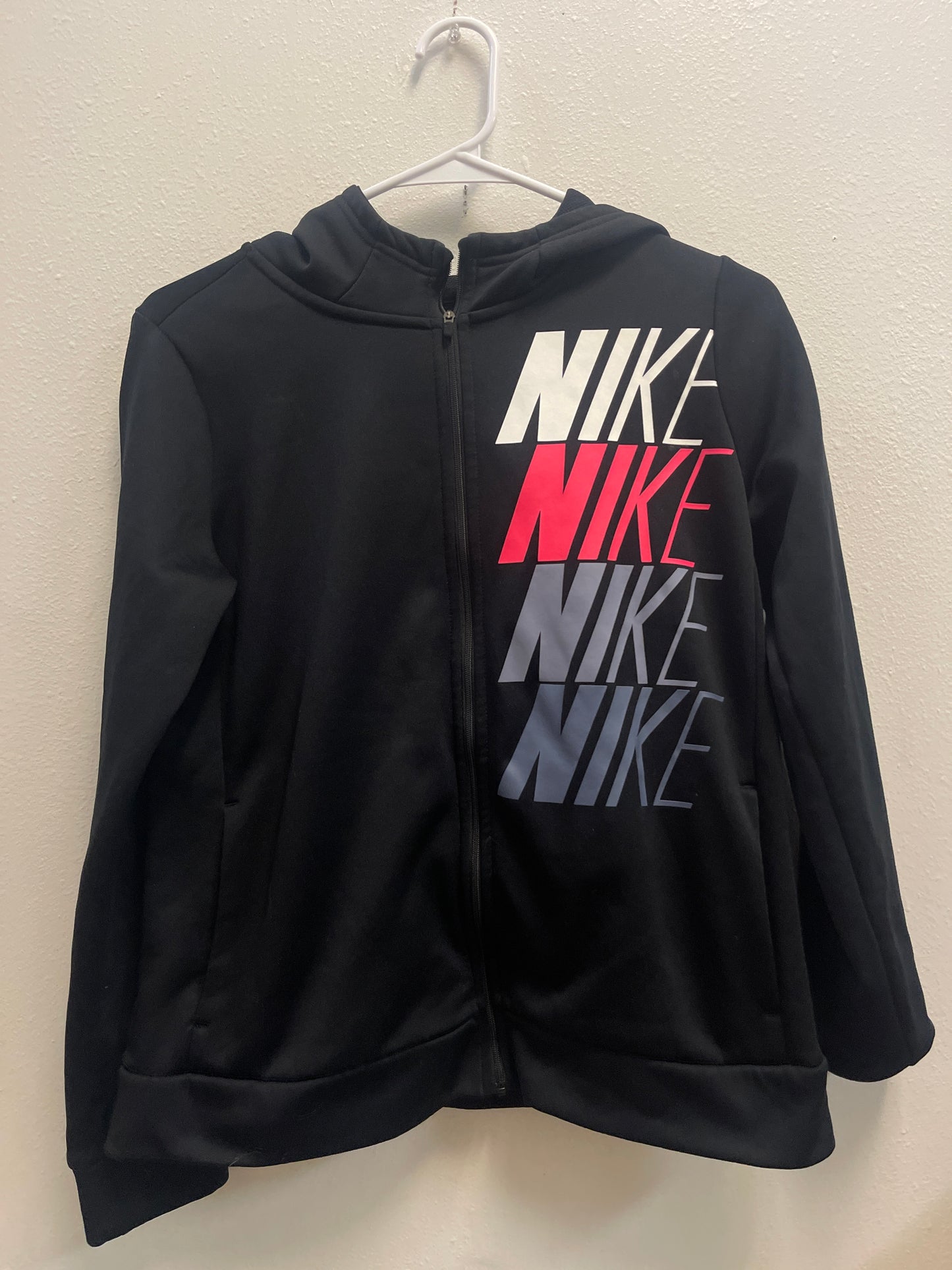 XL Nike Black + Pink White Gray Zip Hoodie