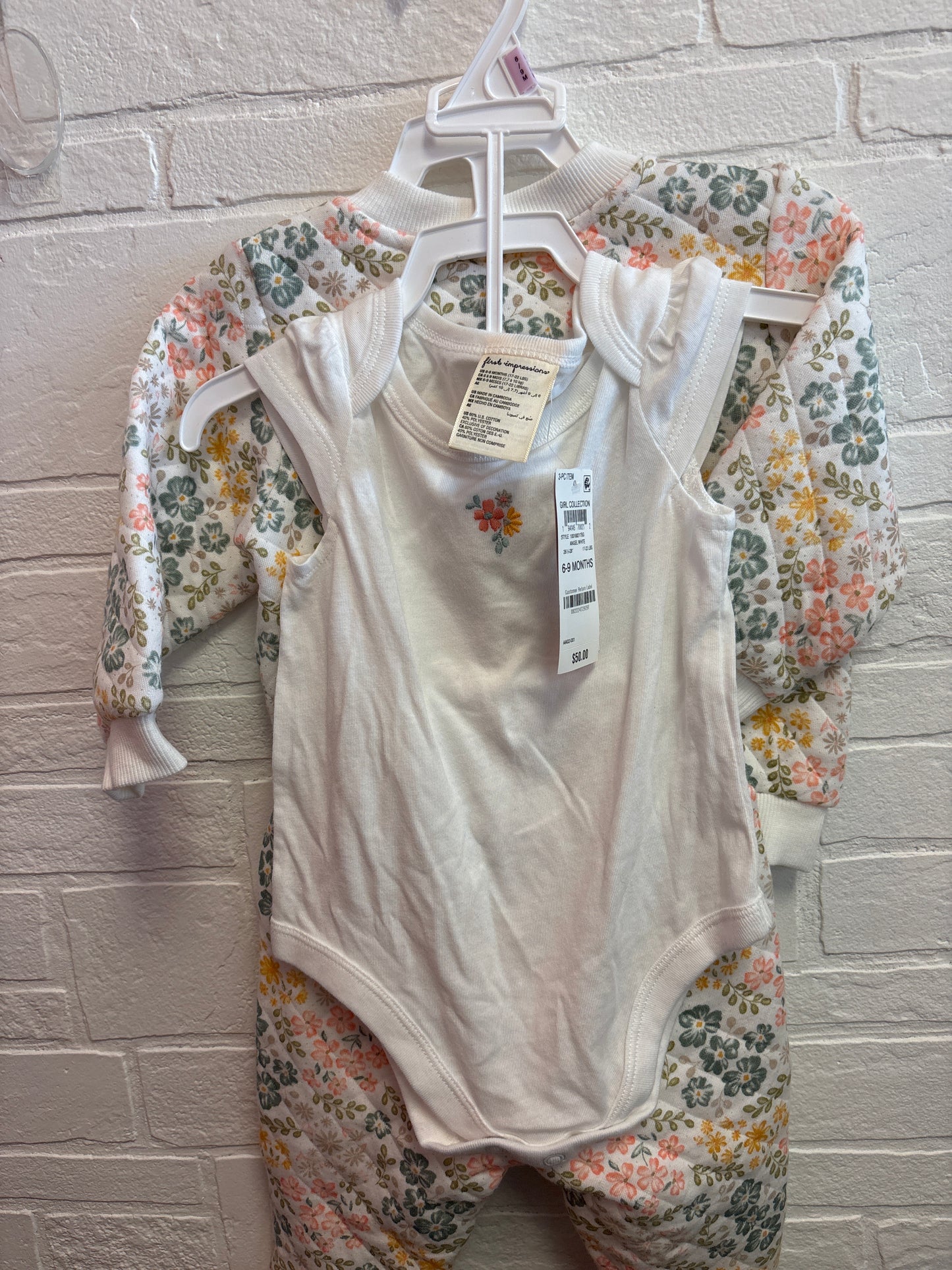 6-9m New Quilted Floral Set